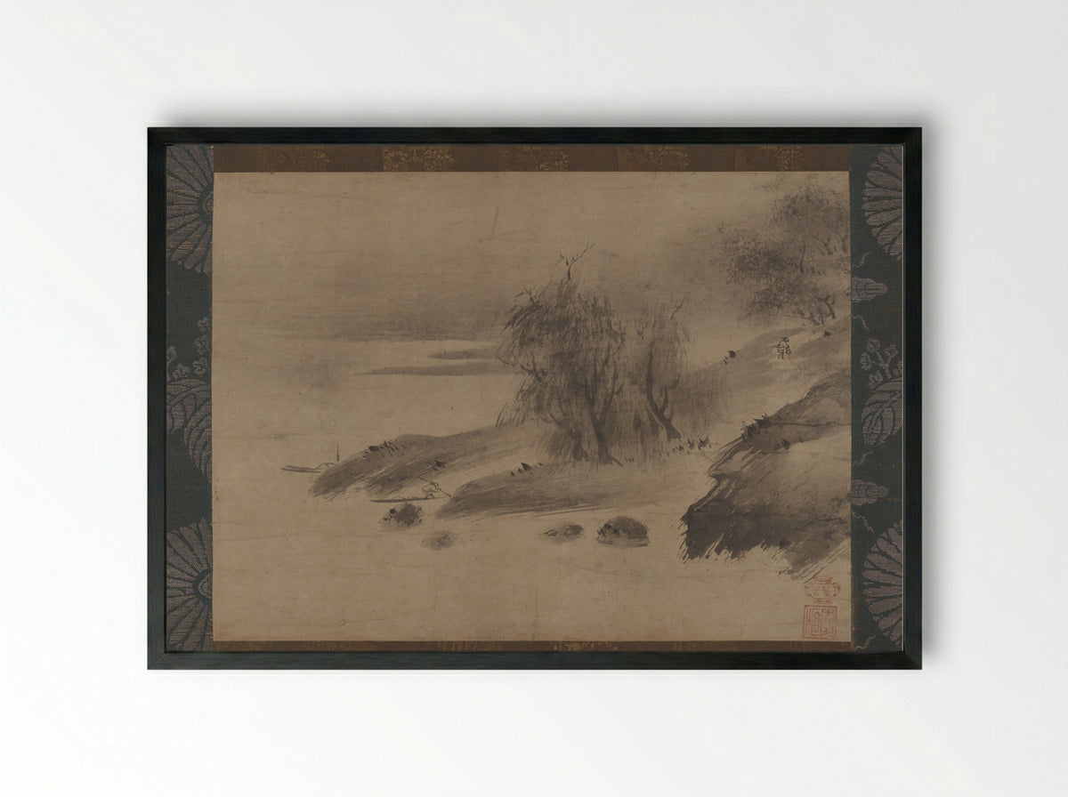 Landscape (Sōami) - Sōami - Framed Print Black