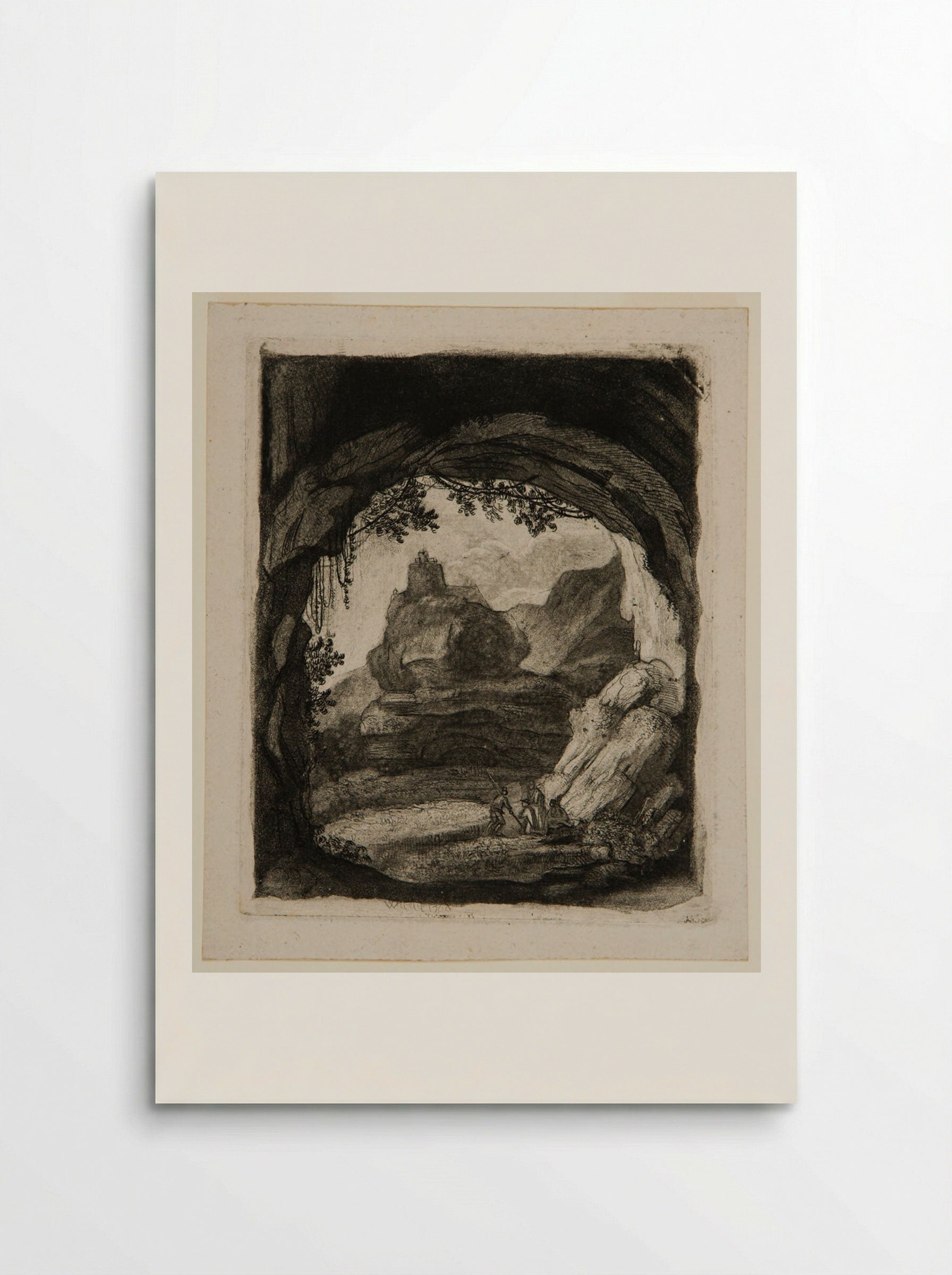 Landscape Seen from the Arch of a Cave - Claude Henri Watelet - Poster