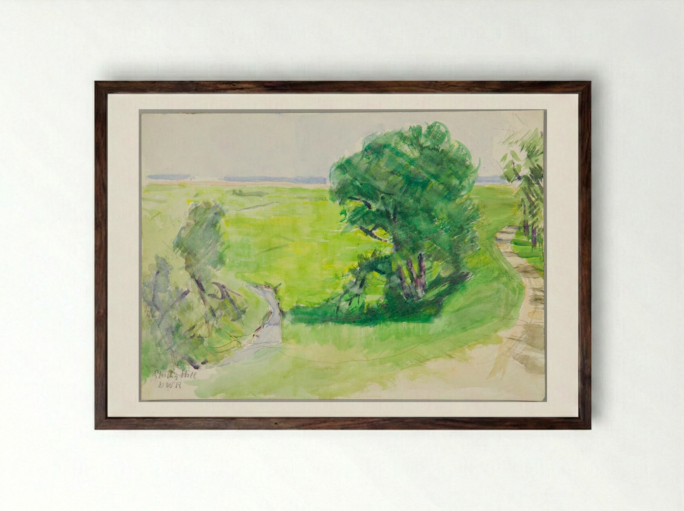 Landscape, Spring Hill - Denman Waldo Ross - Framed Print Dark Wood