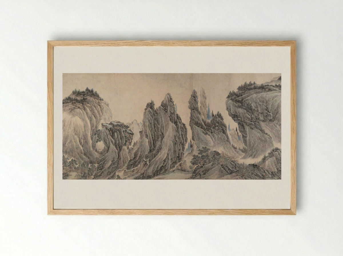 Landscape after Dong Yuan, Juran, Ma Yuan, and Xia Gui - Li Zai - Framed Print Wood