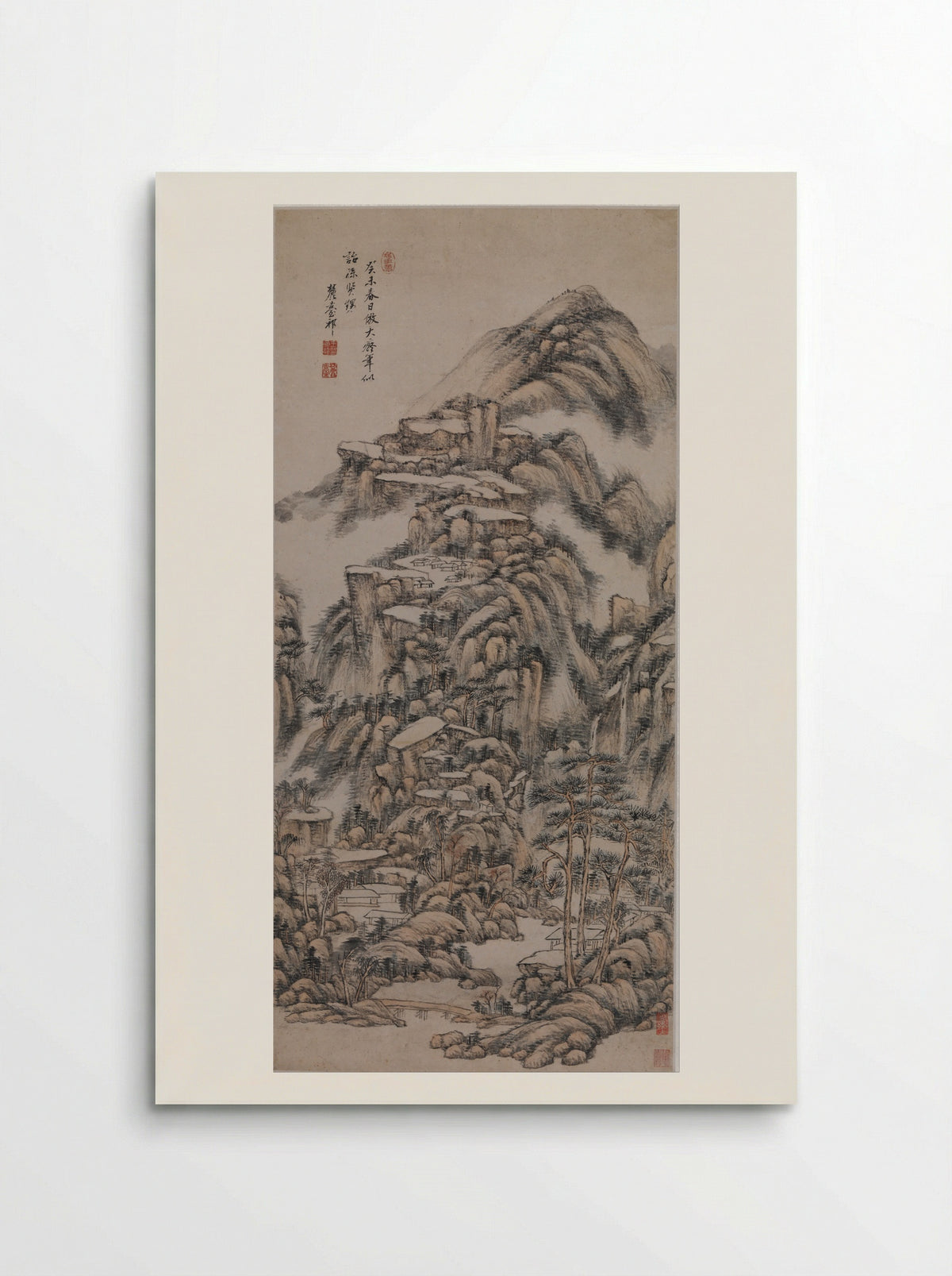 Landscape after Huang Gongwang - Wang Yuanqi - Poster