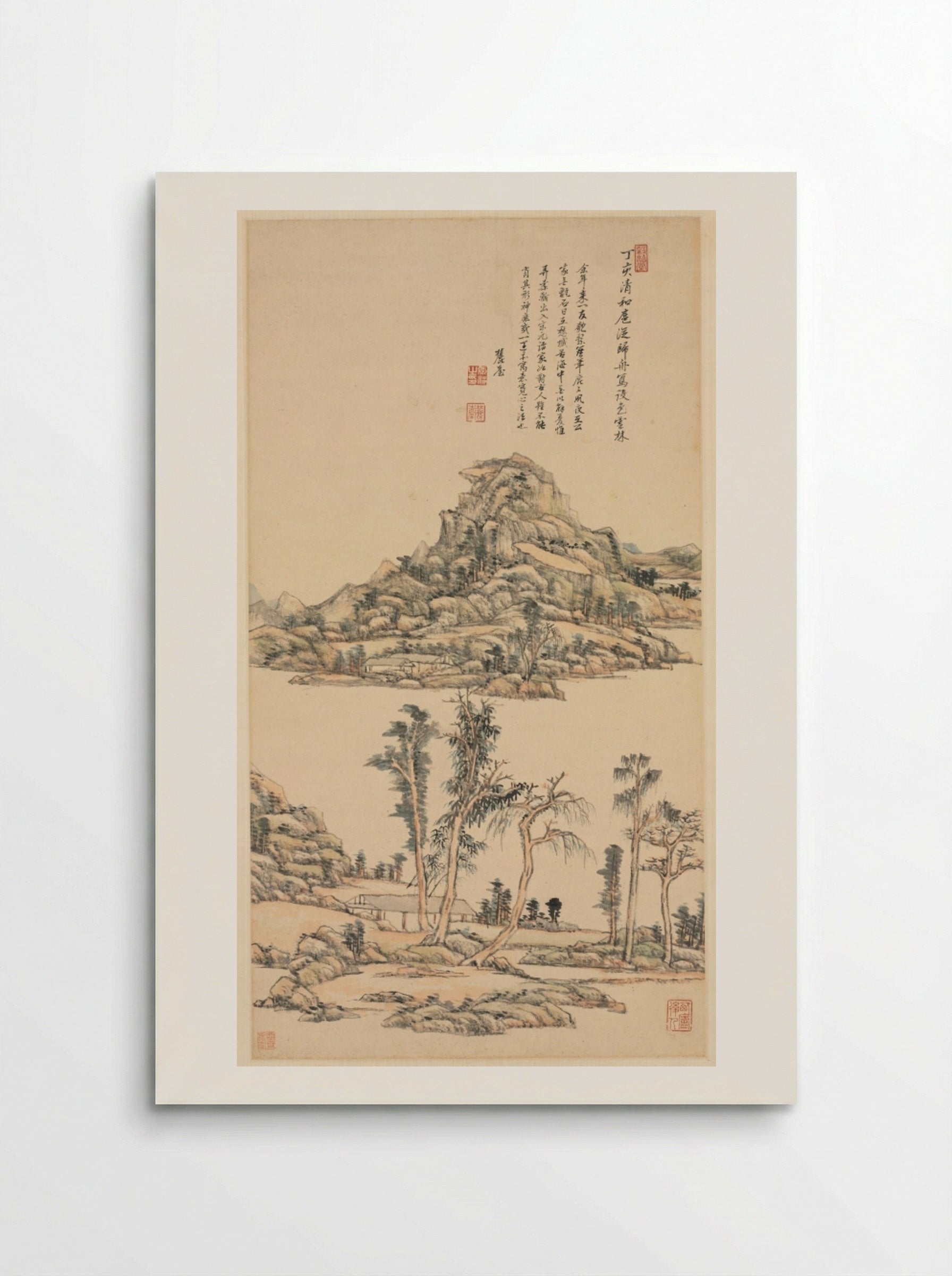 Landscape after Ni Zan - Wang Yuanqi - Poster