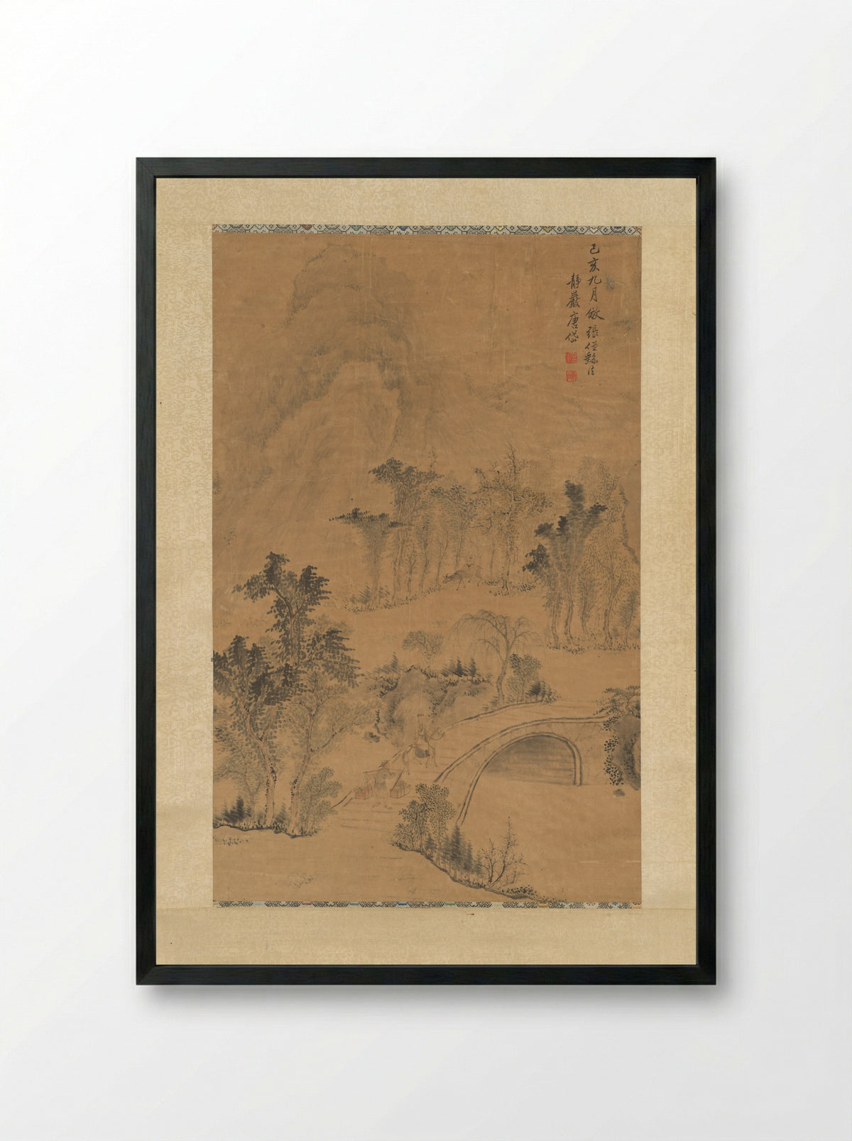 Landscape after Zhang Sengyu - Tang Dai - Framed Print Black