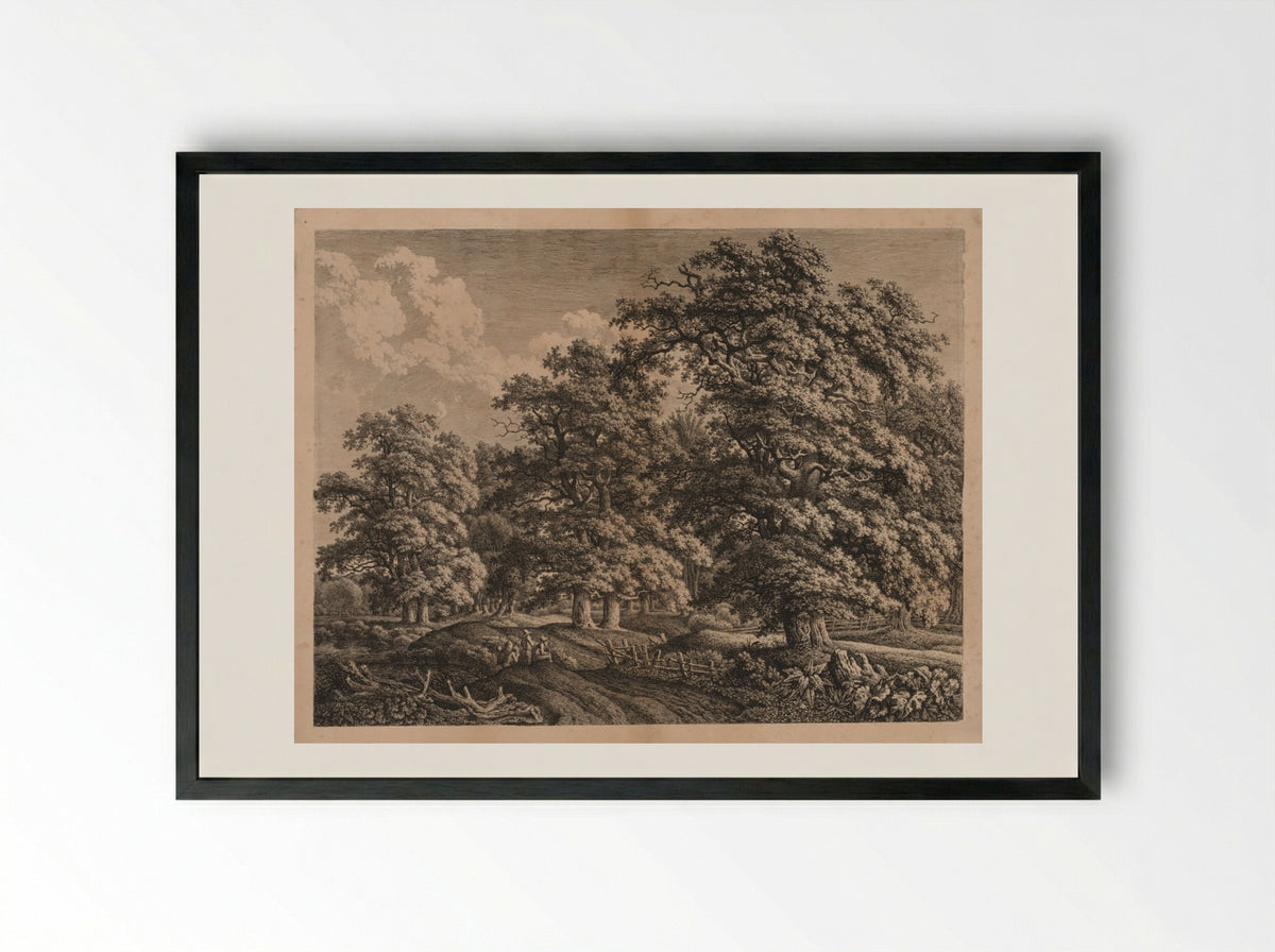 Landscape and Three Figures - Carl Wilhelm I Kolbe - Framed Print Black