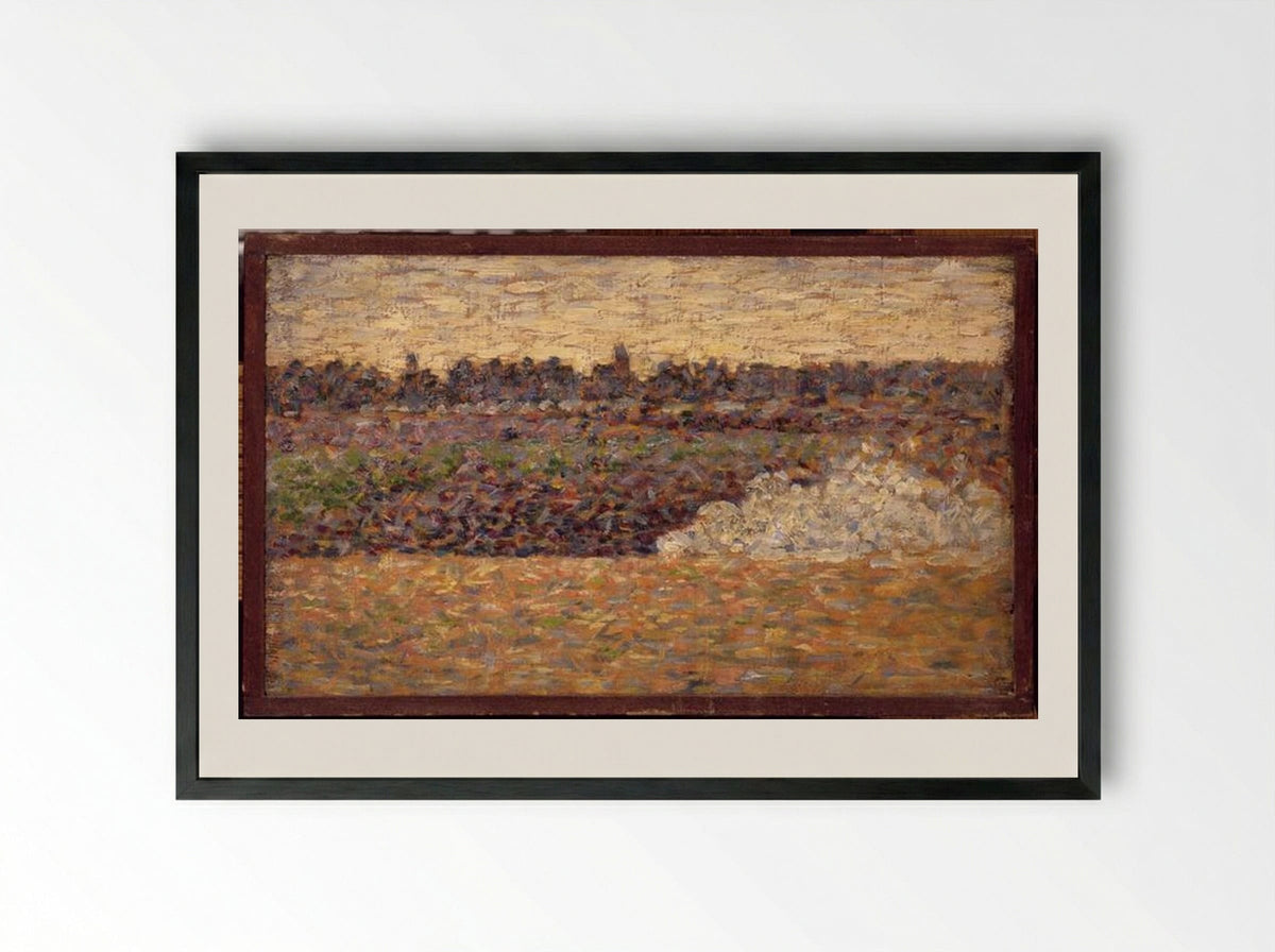 Landscape at Grandcamp - Georges Seurat - Framed Print Black