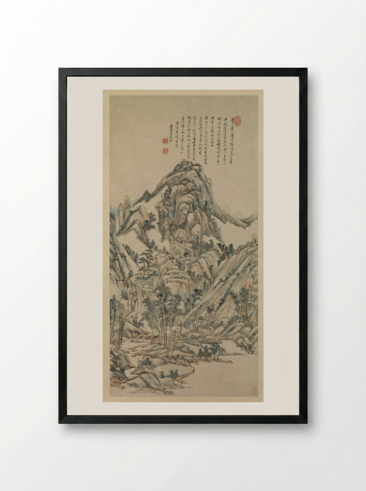 Landscape for Zhanting - Wang Yuanqi - Framed Print Black