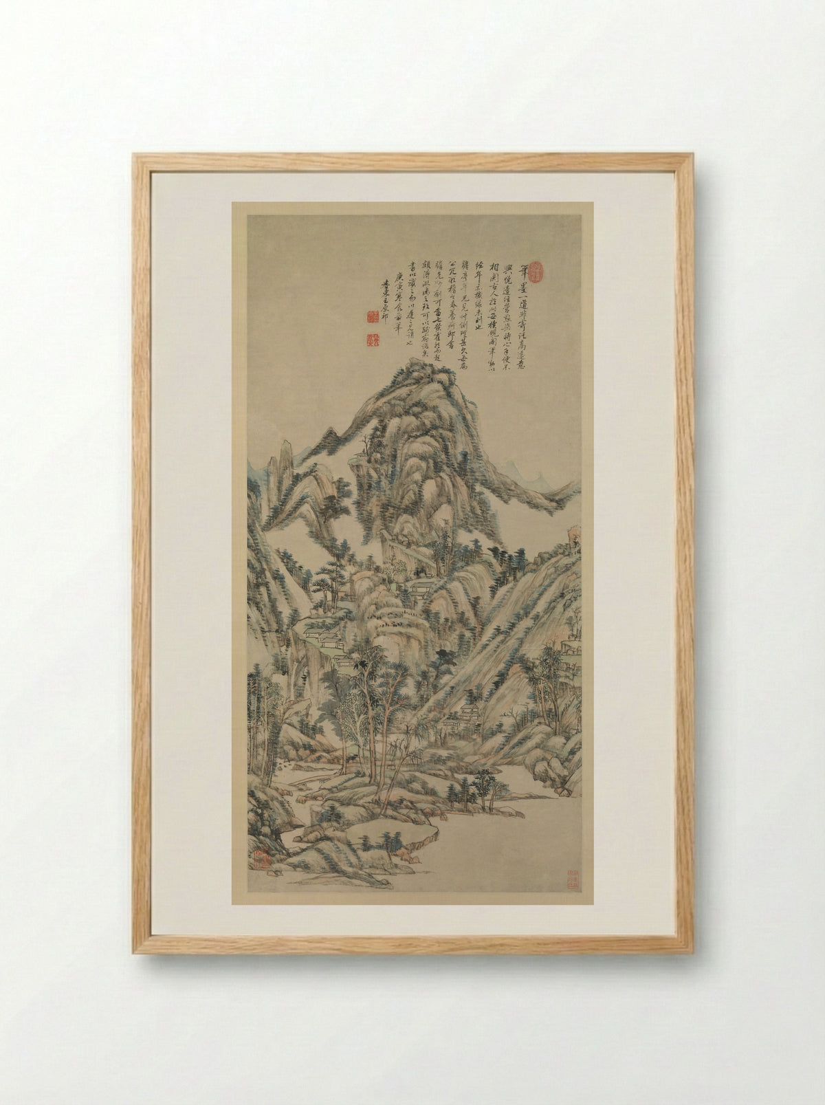 Landscape for Zhanting - Wang Yuanqi - Framed Print Wood