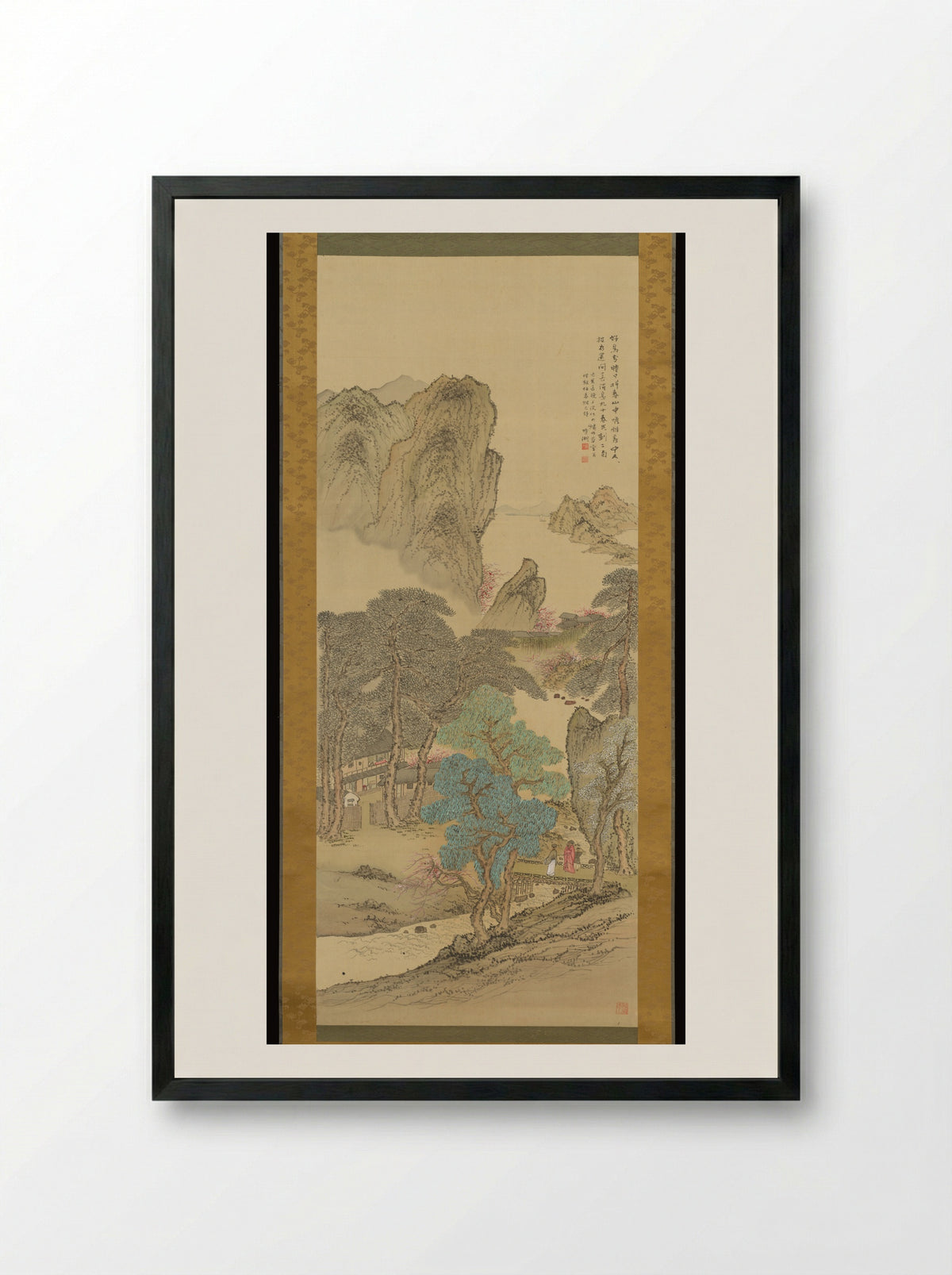 Landscape in Blue and Green - Okuhara Seiko - Framed Print Black