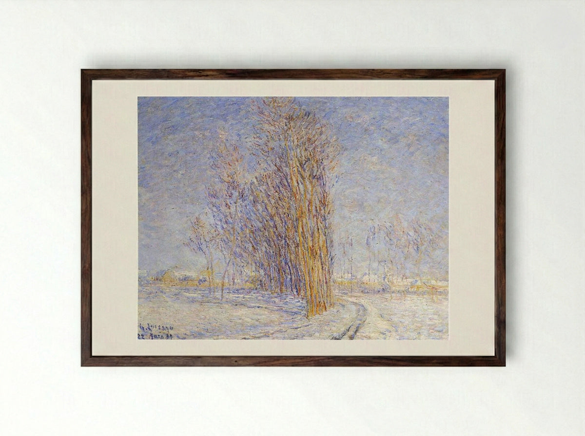Landscape in Snow - Gustave Loiseau - Framed Print Dark Wood