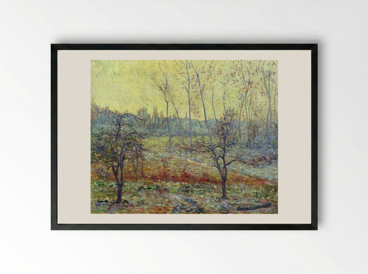 Landscape in Winter with Fog - Gustave Loiseau - Framed Print Black