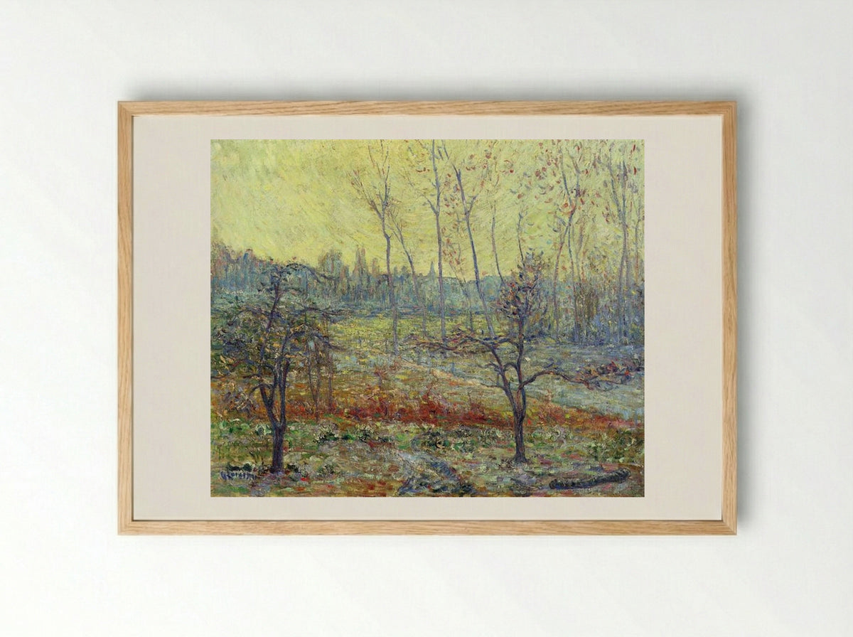 Landscape in Winter with Fog - Gustave Loiseau - Framed Print Wood