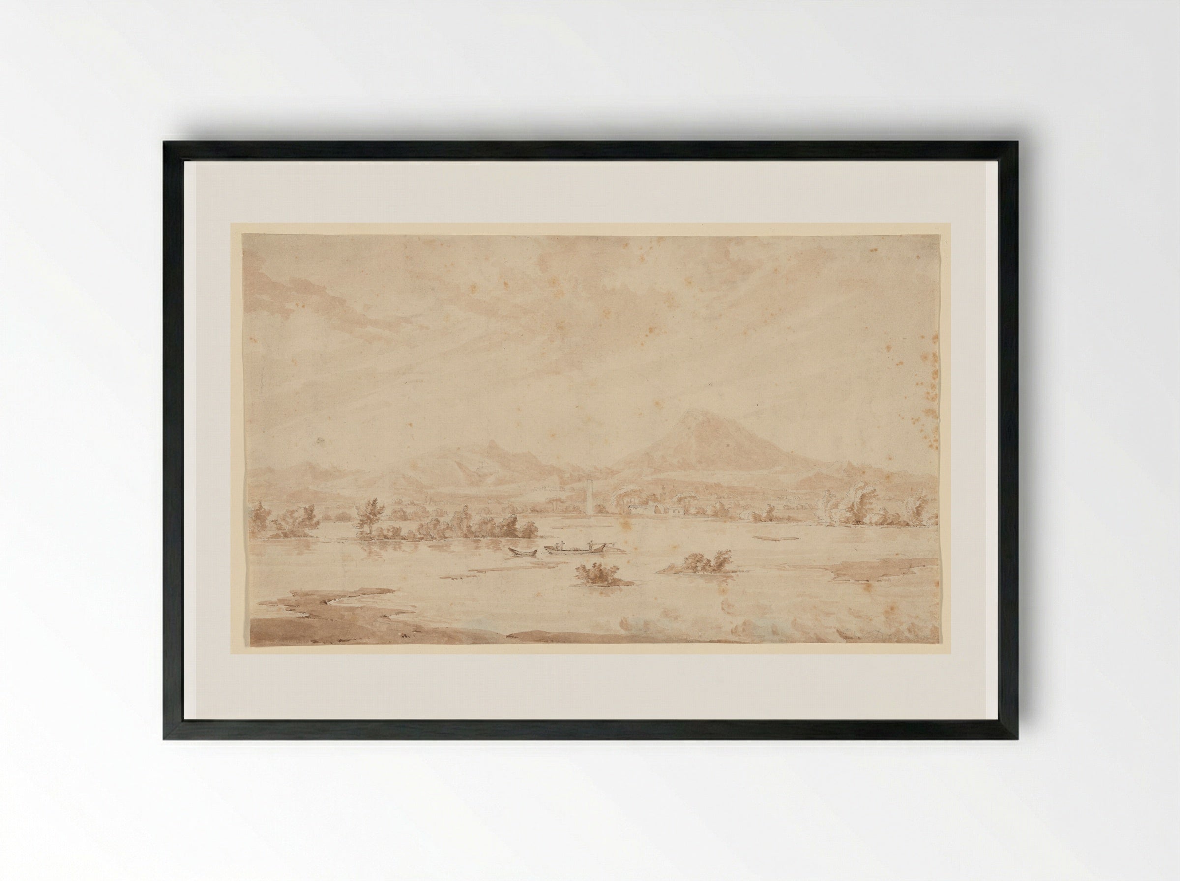 Landscape in the Dauphiné - Charles-François Daubigny - Framed Print Black