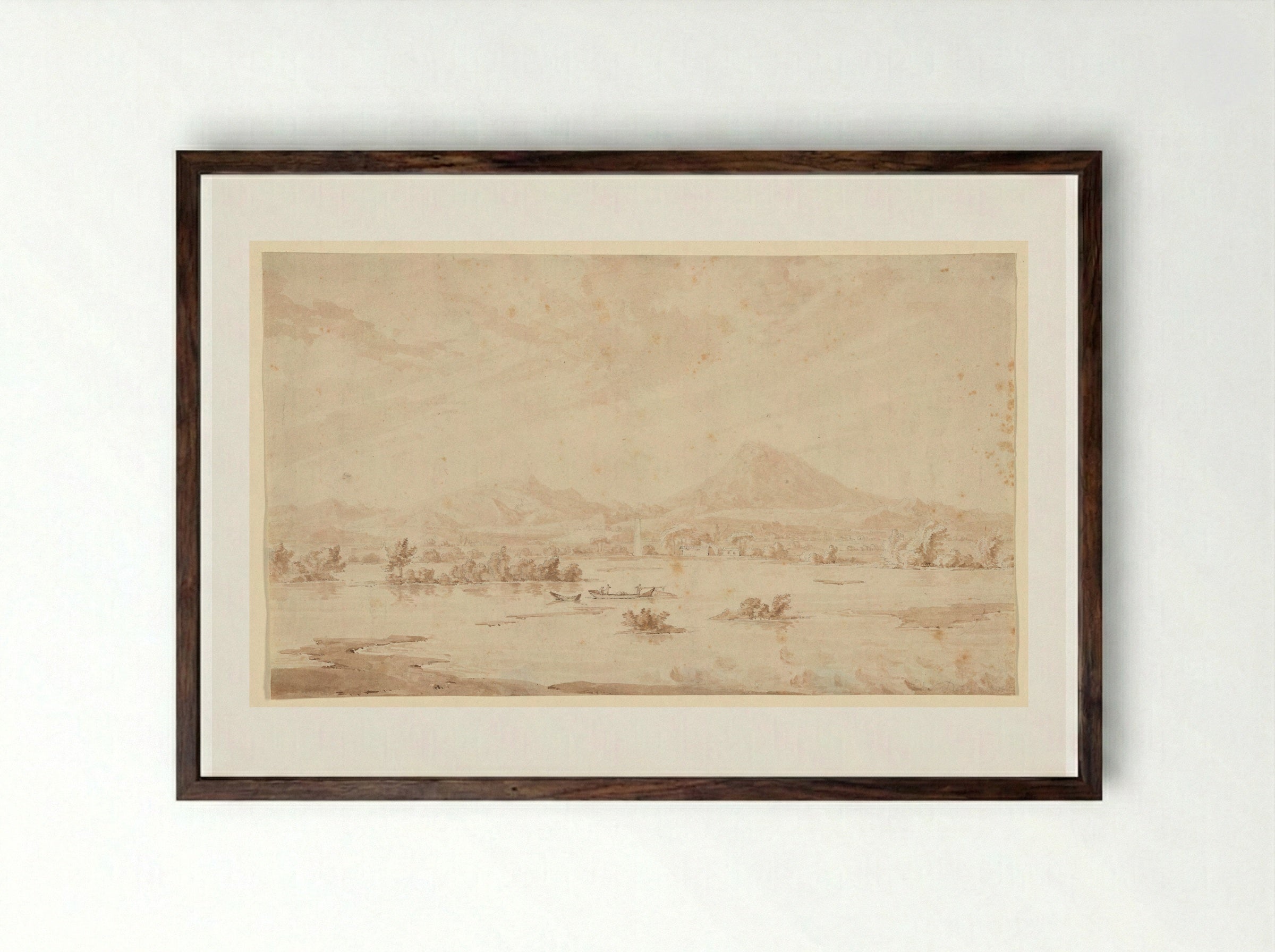 Landscape in the Dauphiné - Charles-François Daubigny - Framed Print Dark Wood