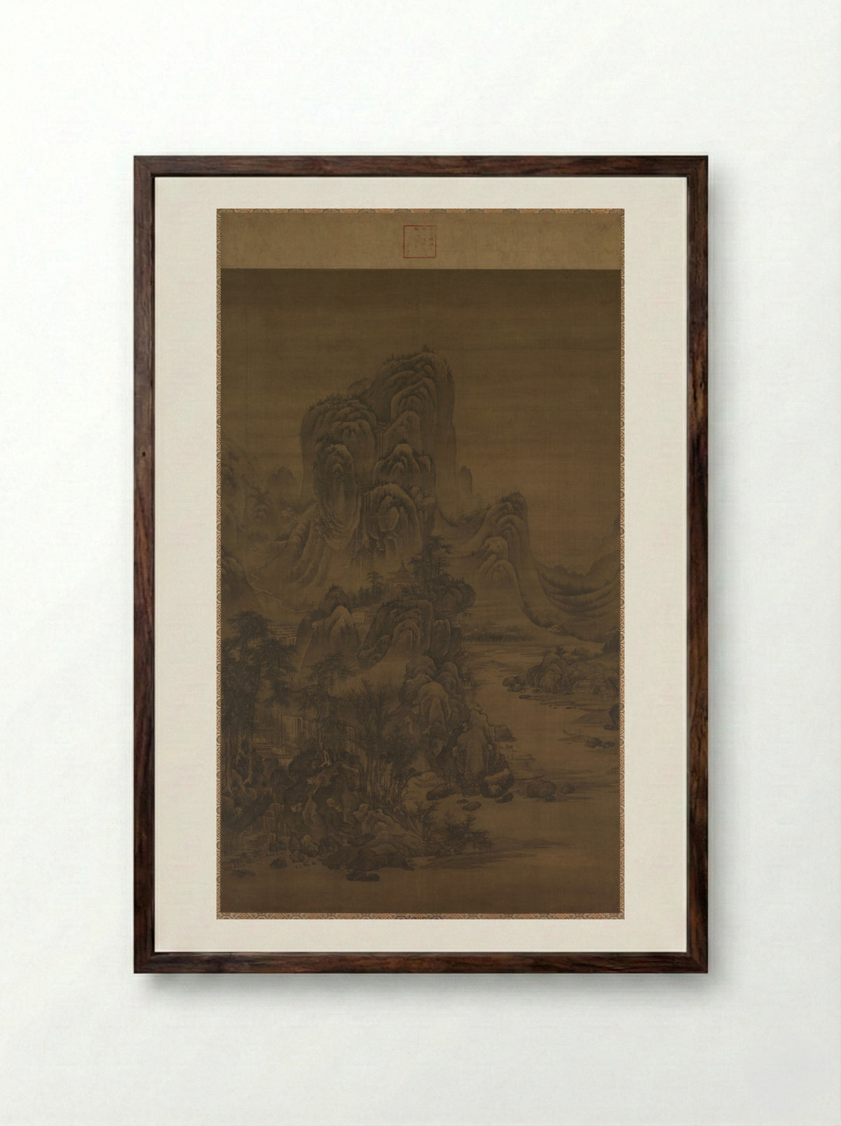 Landscape in the Style of Juran - Liu Du - Framed Print Dark Wood