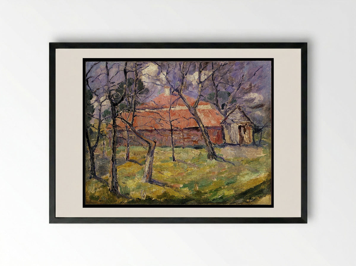 Landscape near Kyiv - Kazimir Malevich - Framed Print Black