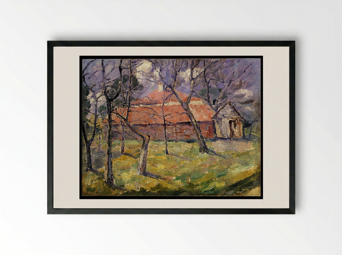 Landscape near Kyiv - Kazimir Malevich - Framed Print Black