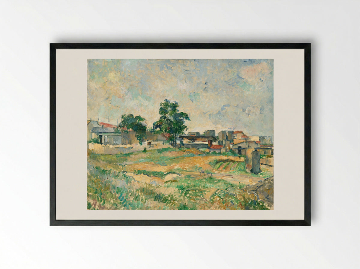 Landscape near Paris - Paul Cézanne - Framed Print Black