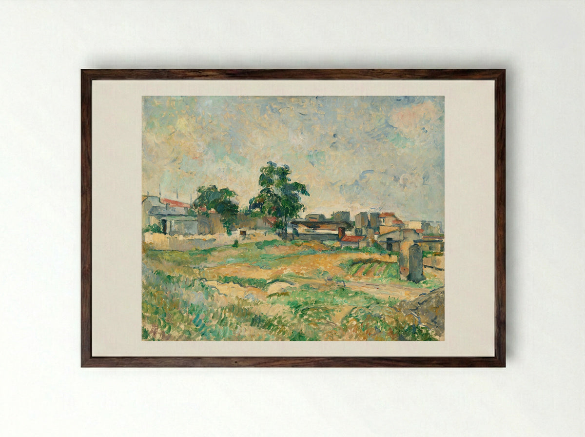 Landscape near Paris - Paul Cézanne - Framed Print Dark Wood