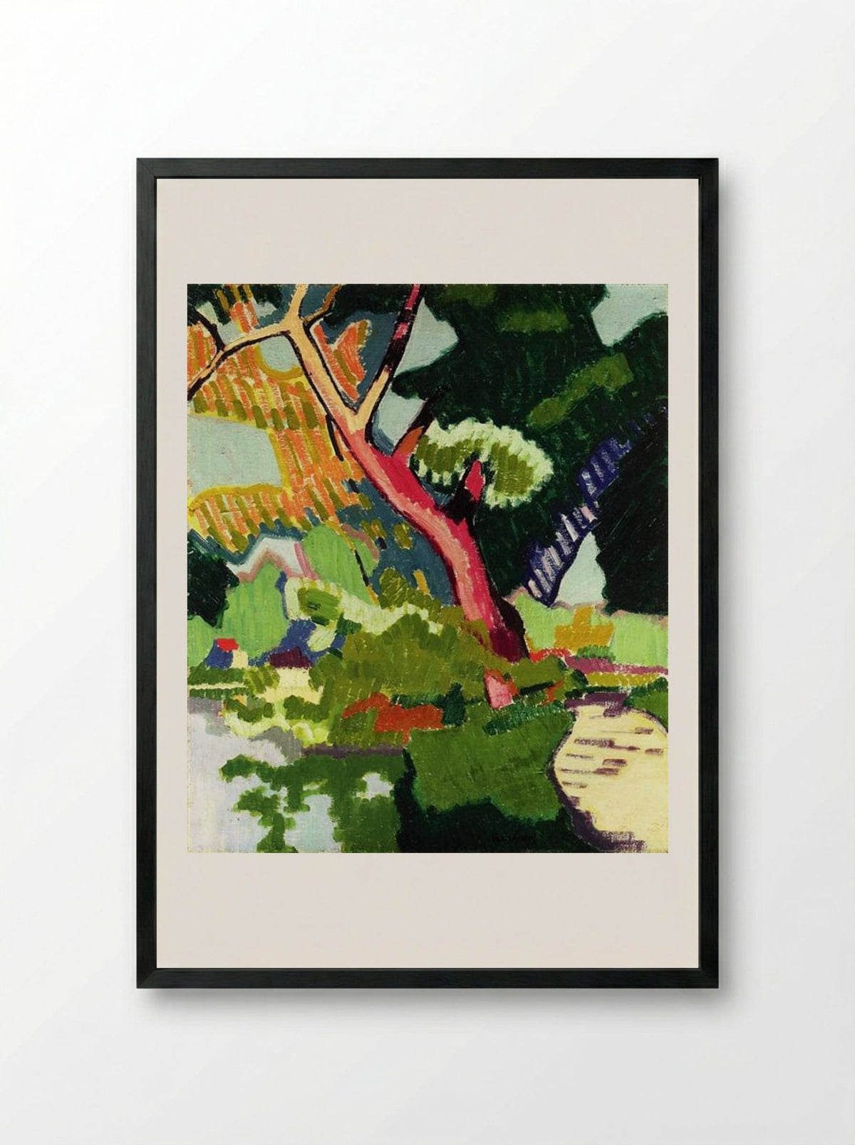 Landscape of a Waterway - Auguste Herbin - Framed Print Black