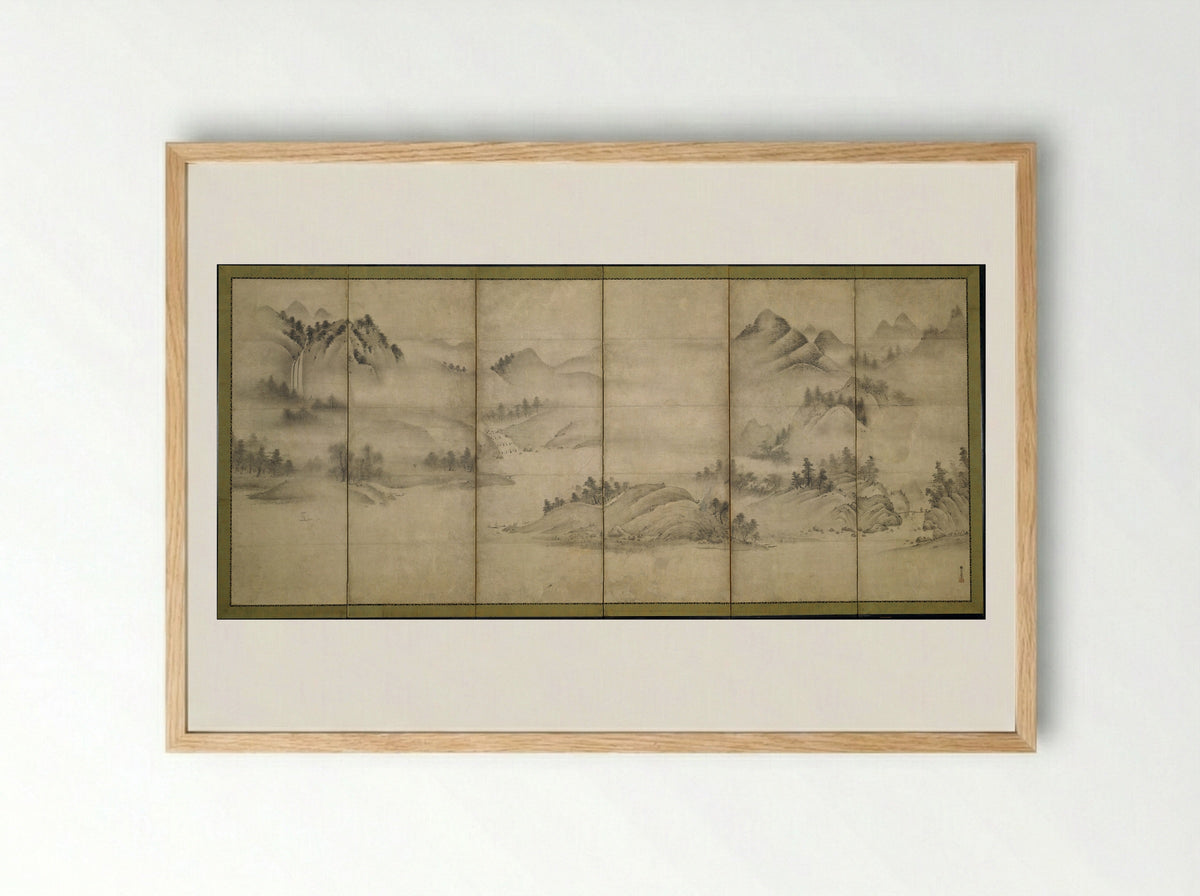 Landscape of the Four Seasons - Sōami - Framed Print Wood
