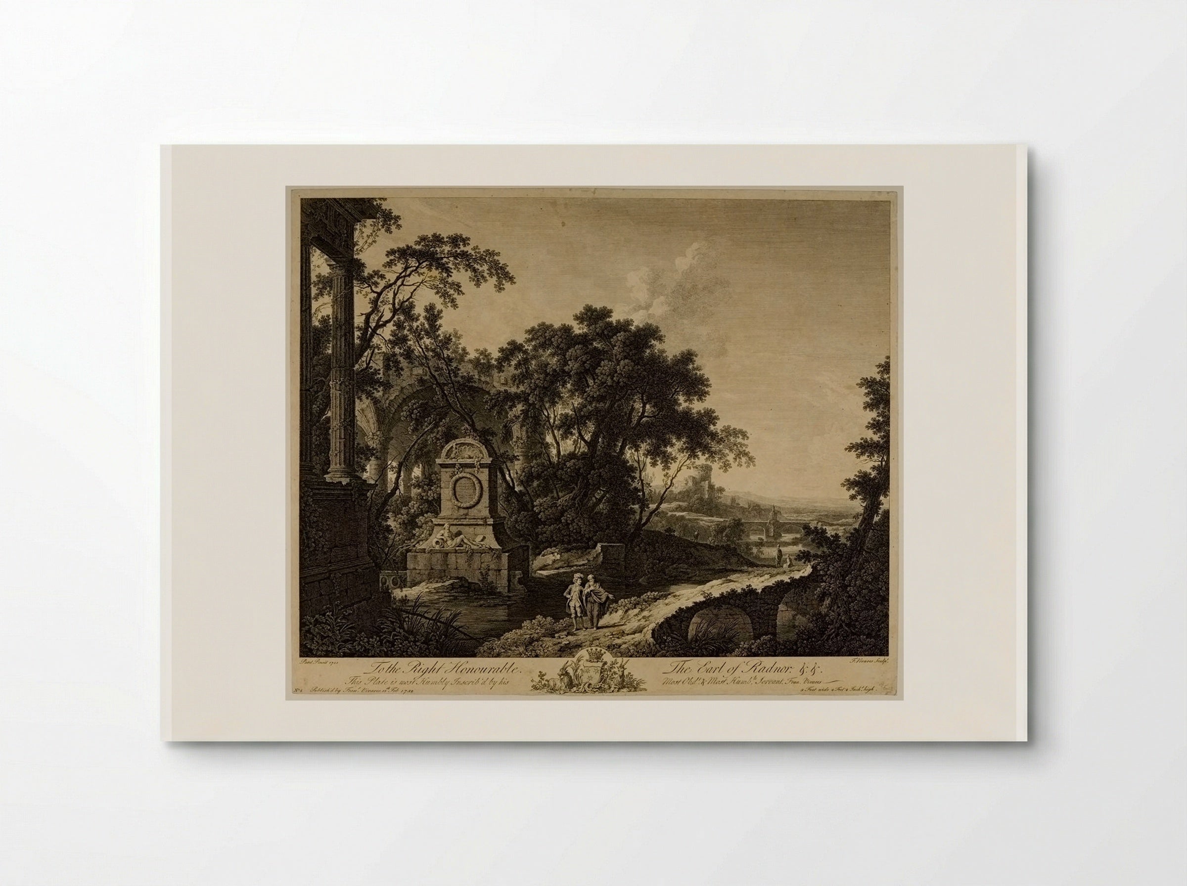 Landscape with Ancient Ruins - François Vivares - Poster