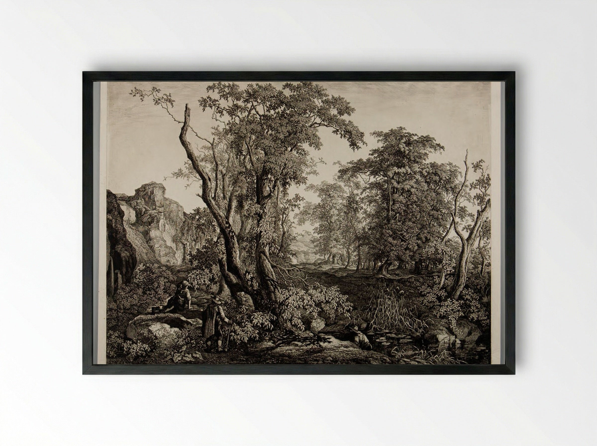 Landscape with Bandits - Charles André Malardot - Framed Print Black