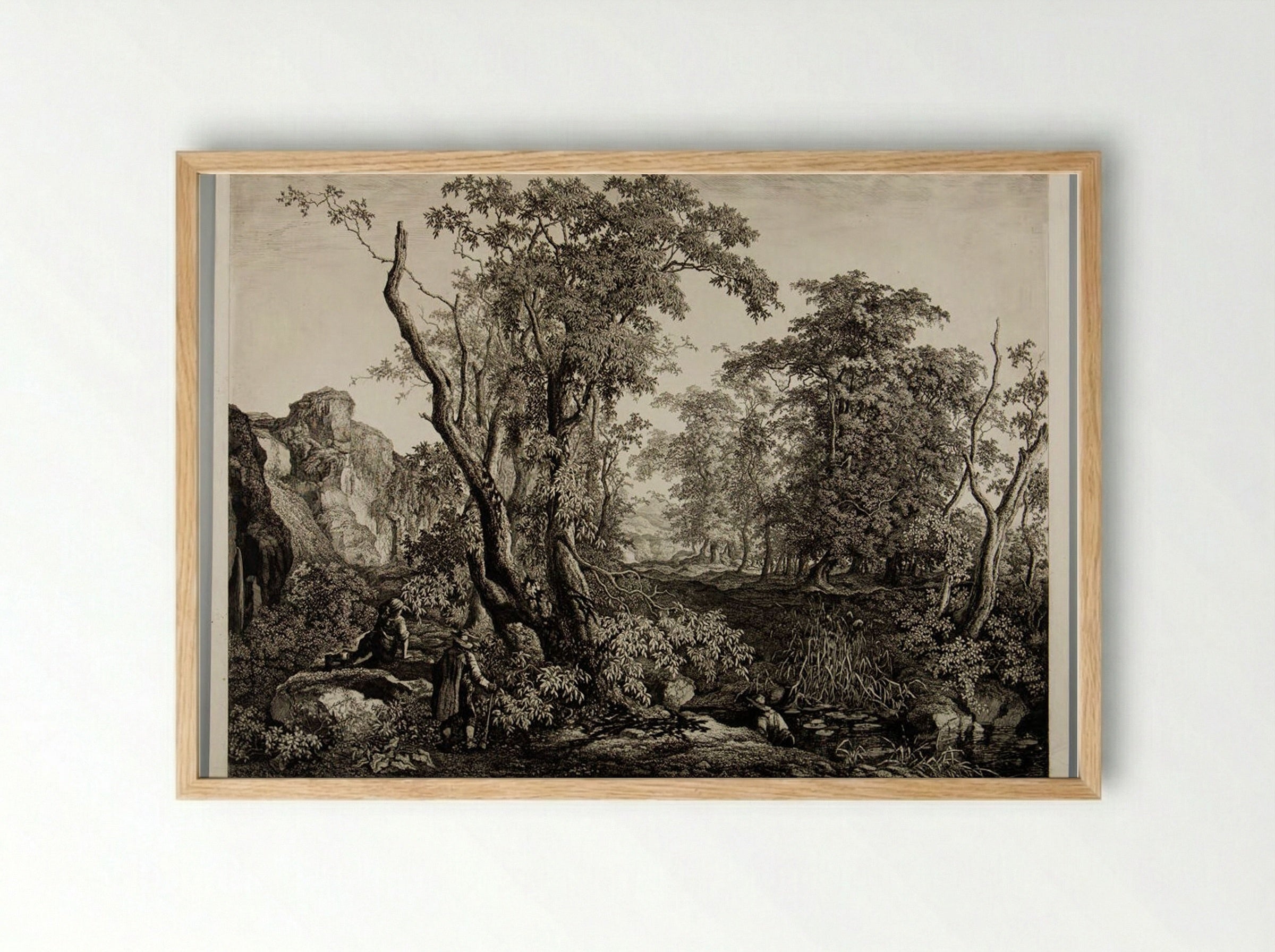 Landscape with Bandits - Charles André Malardot - Framed Print Wood
