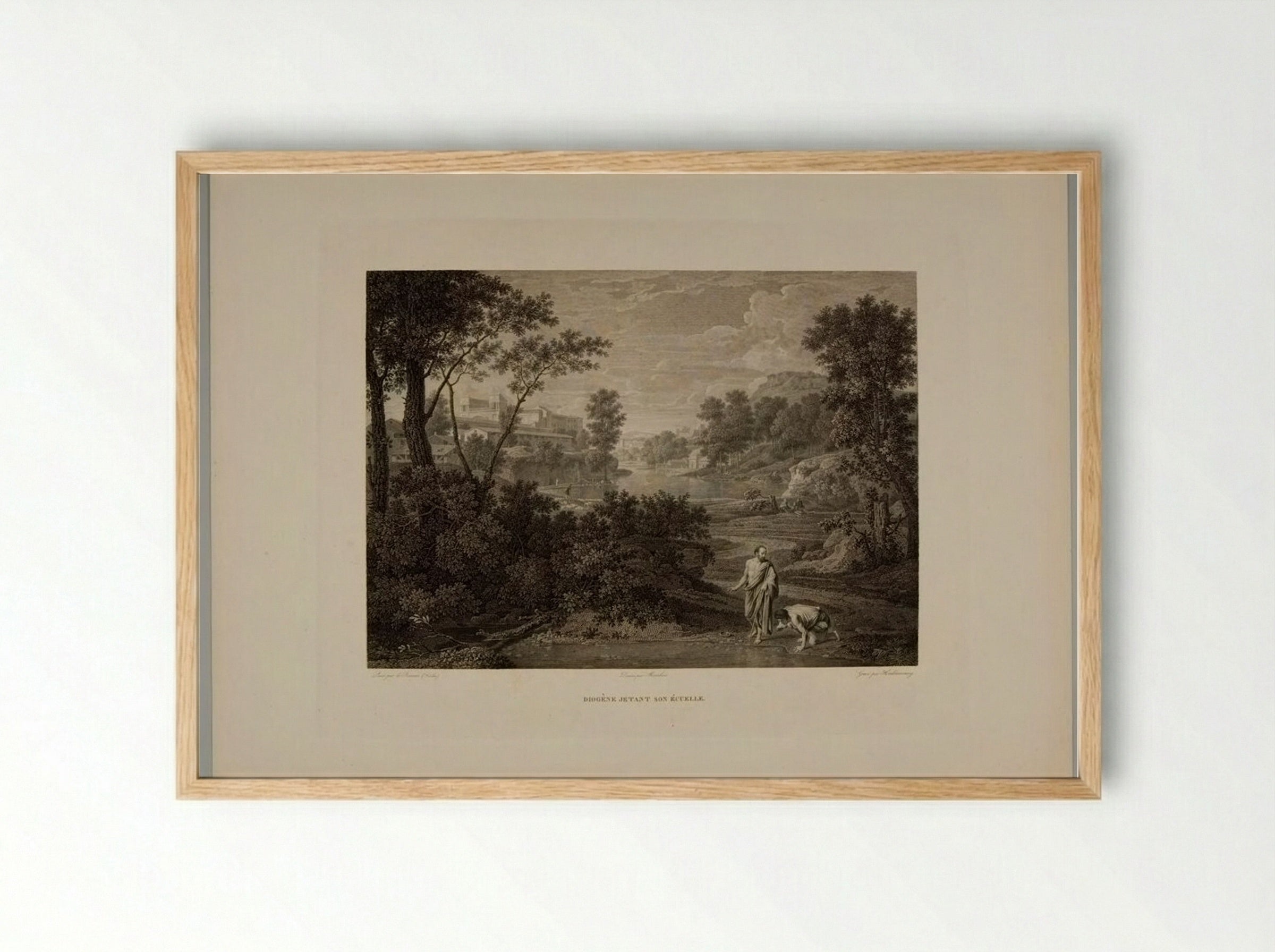 Landscape with Diogenes - Christian Haldenwang - Framed Print Wood