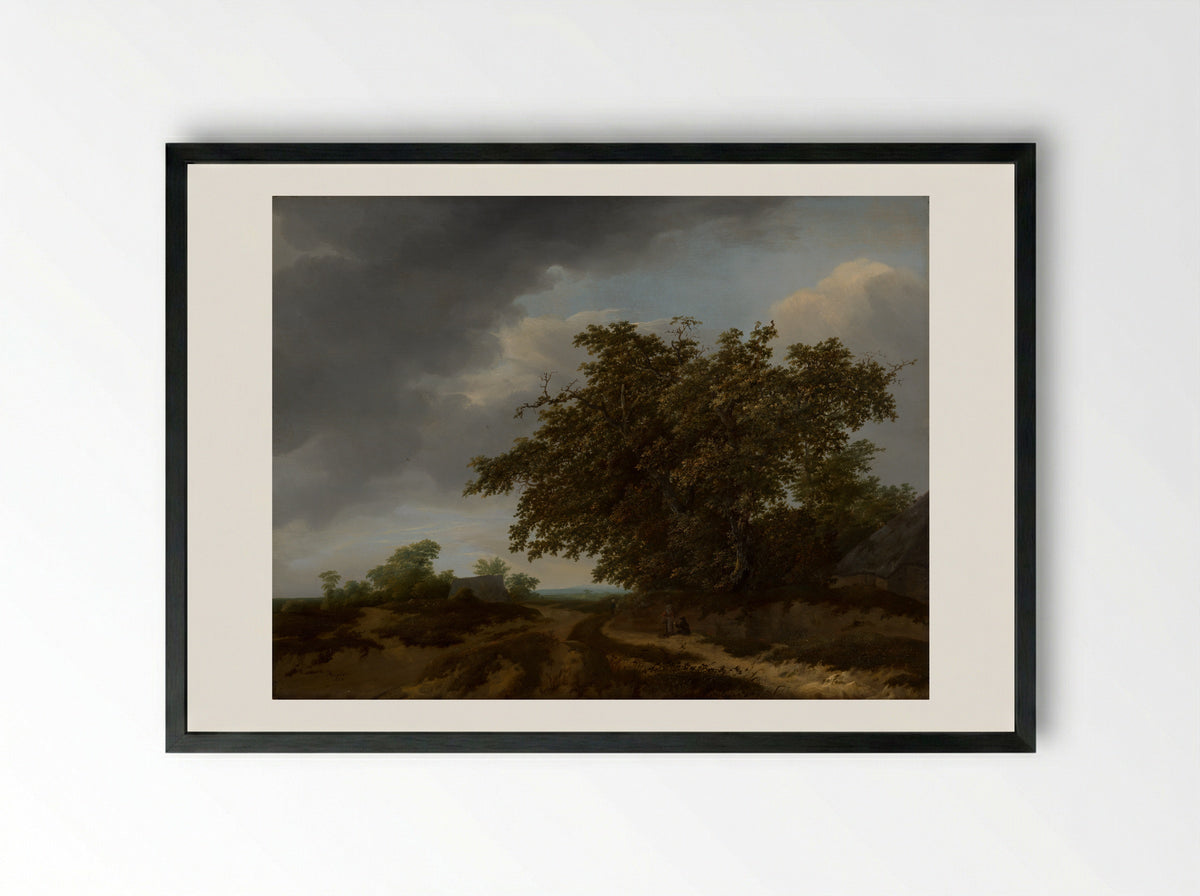 Landscape with Farmhouse - Jan Vermeer van Haarlem (I) - Framed Print Black