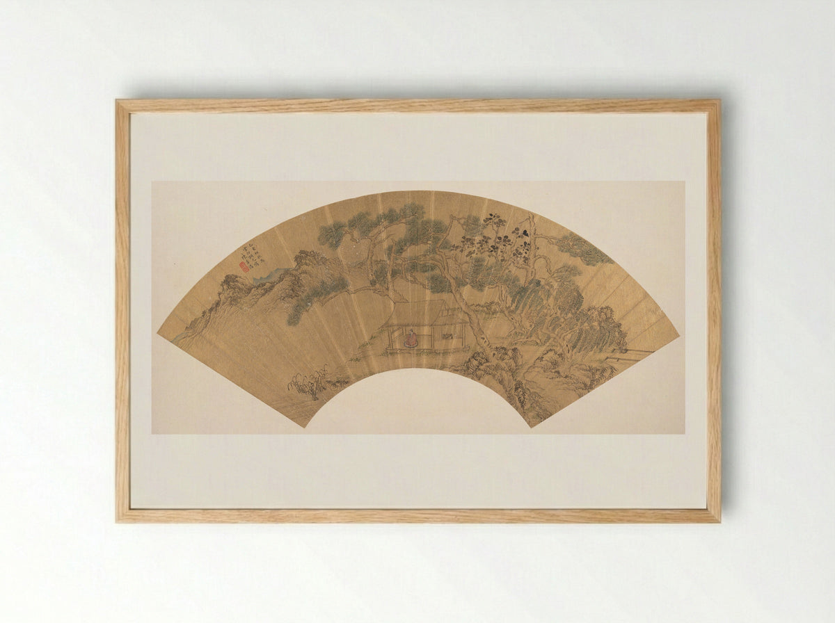 Landscape with Figure - Chen Jichun - Framed Print Wood
