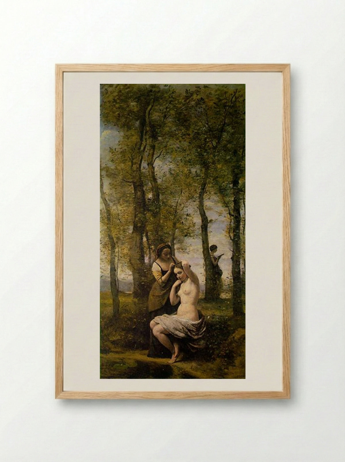 Landscape with Figures (Les Bohémiens) - Camille Corot - Framed Print Wood