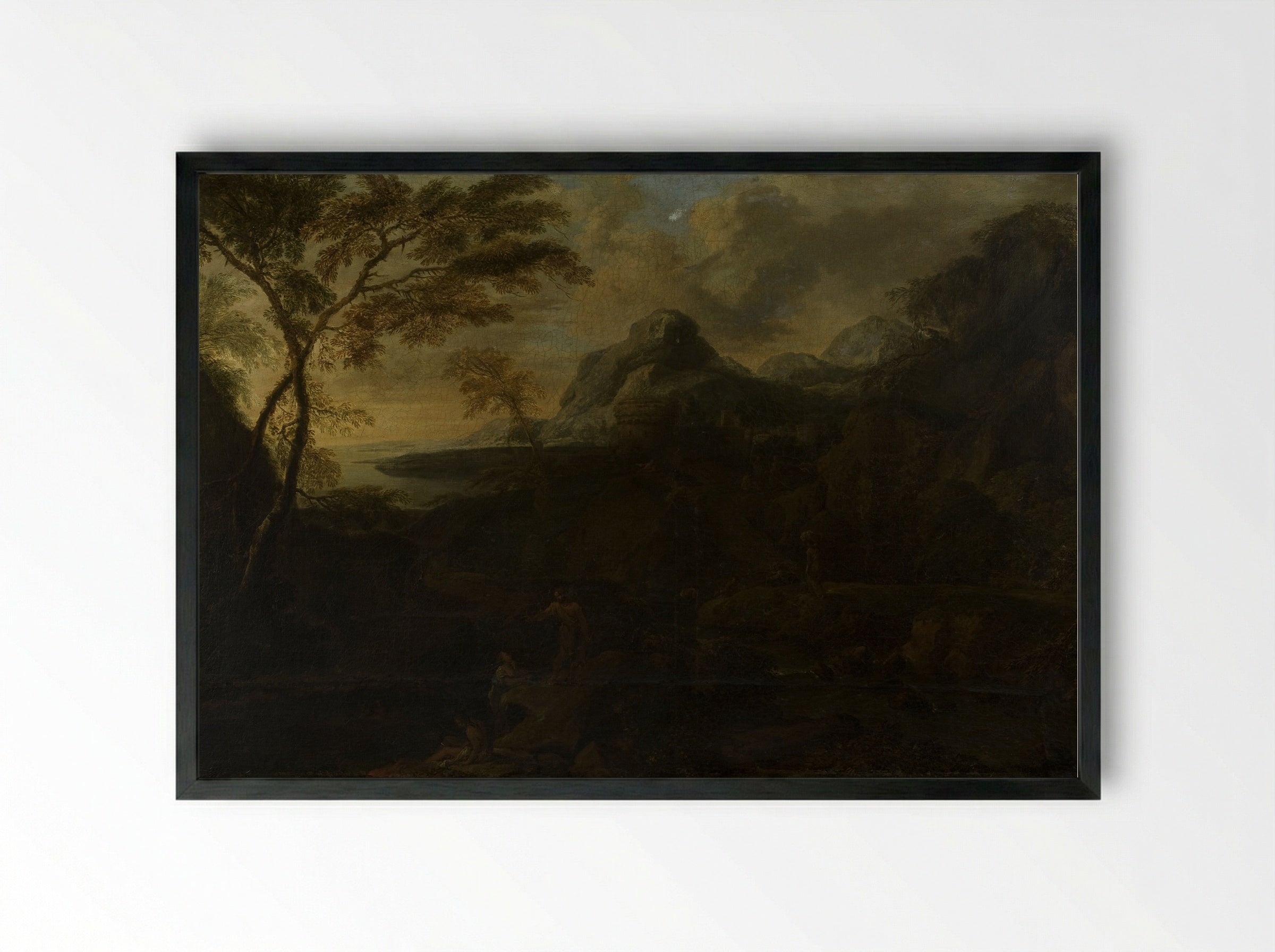 Landscape with Figures - Gaspard Dughet - Framed Print Black