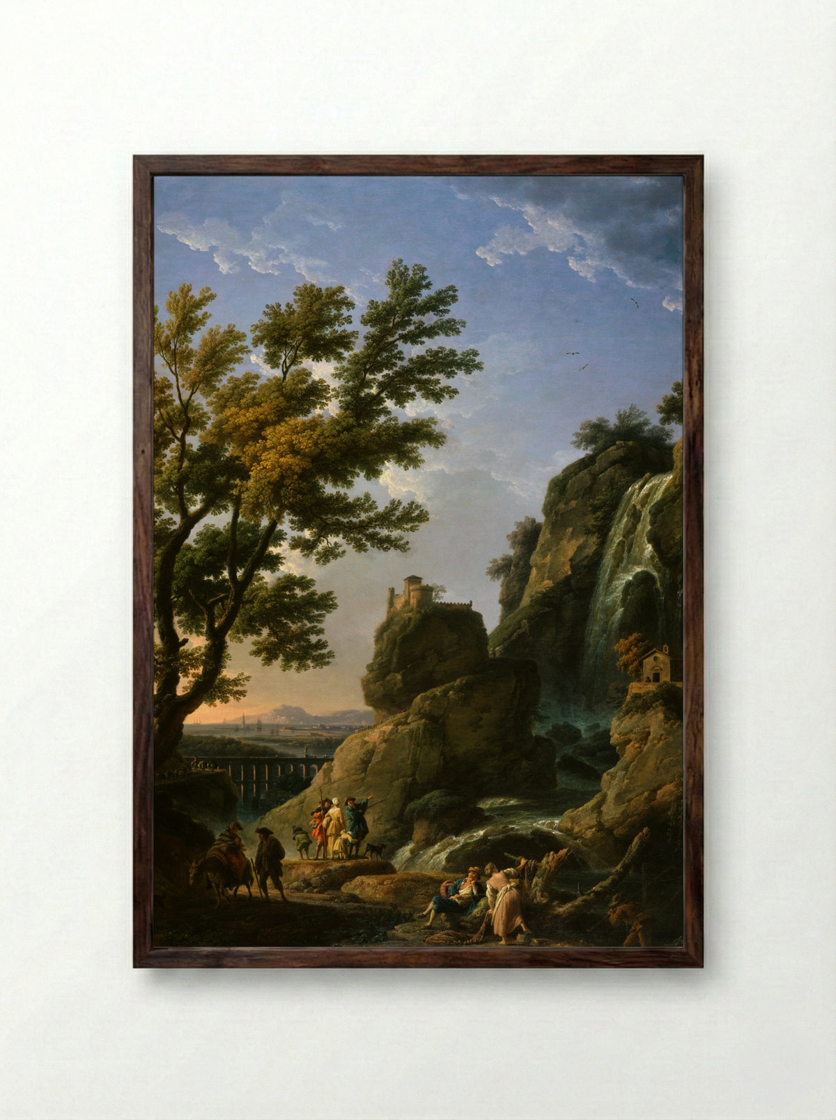 Landscape with Figures - Claude-Joseph Vernet - Framed Print Dark Wood