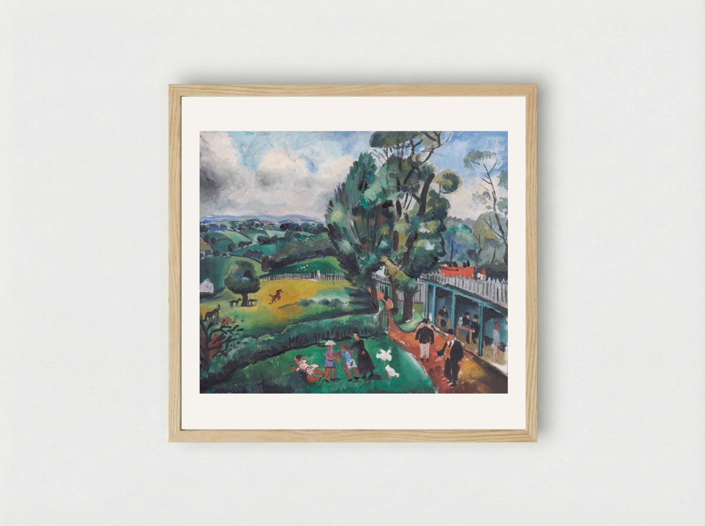 Landscape with Figures - Christopher Wood - Framed Print Wood