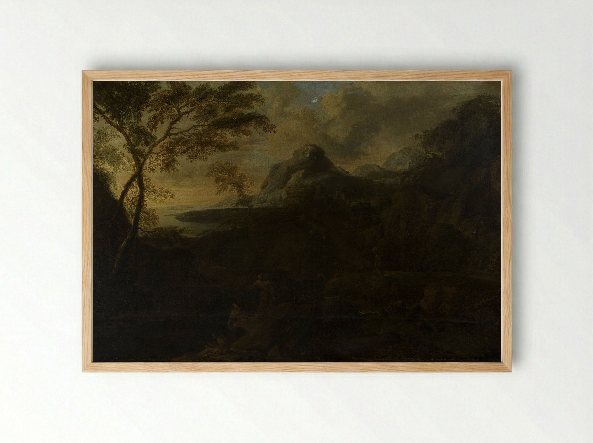 Landscape with Figures - Gaspard Dughet - Framed Print Wood