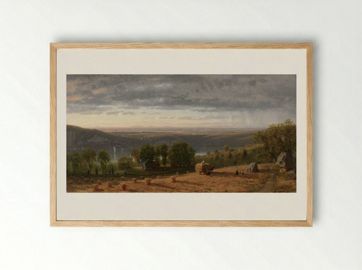 Landscape with Haywain - Worthington Whittredge - Framed Print Wood