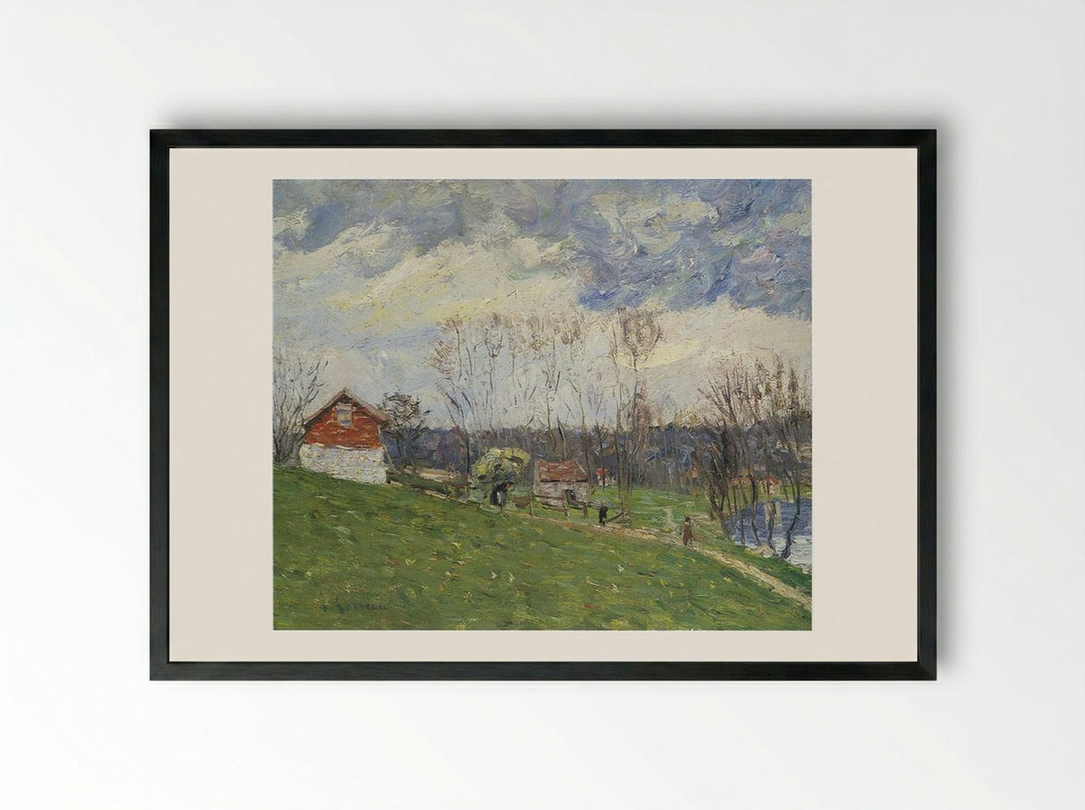 Landscape with House - Gustave Loiseau - Framed Print Black