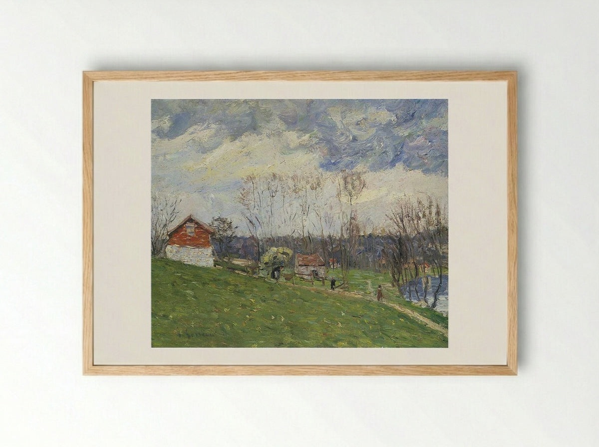 Landscape with House - Gustave Loiseau - Framed Print Wood
