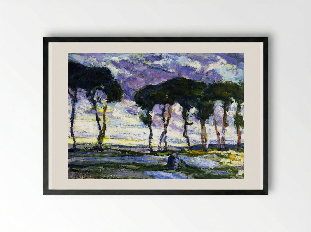 Landscape with Irises - Henry Ossawa Tanner - Framed Print Black