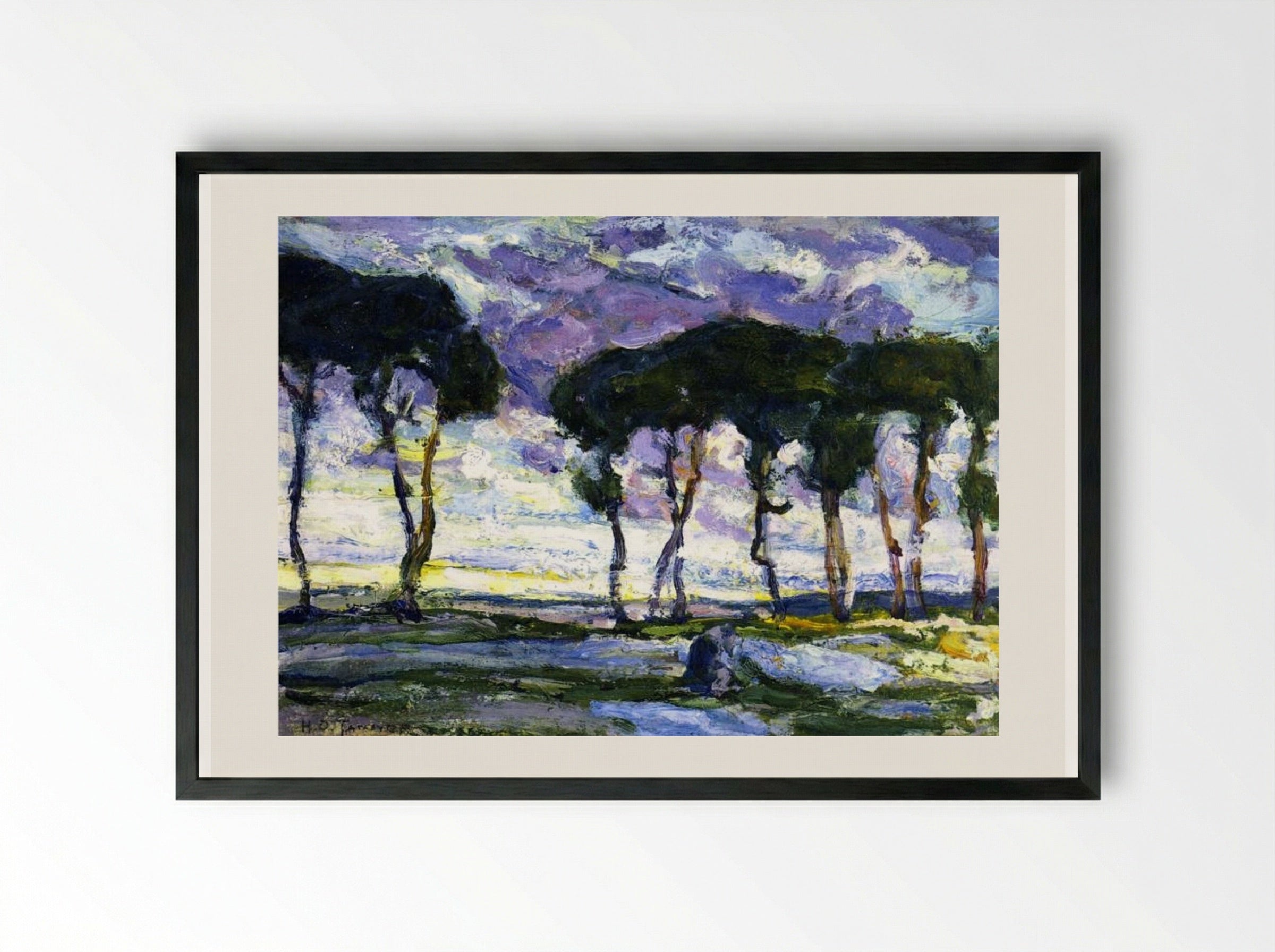 Landscape with Irises - Henry Ossawa Tanner - Framed Print Black