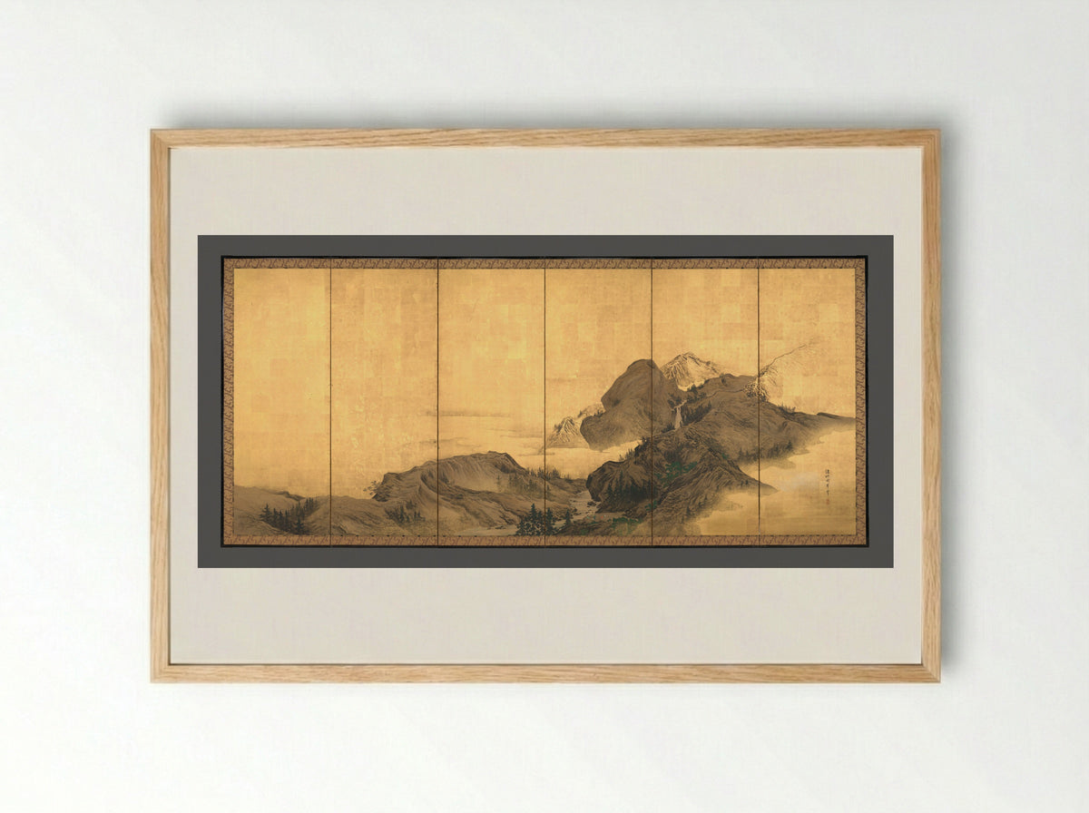 Landscape with Pavilion - Mori Shūhō - Framed Print Wood