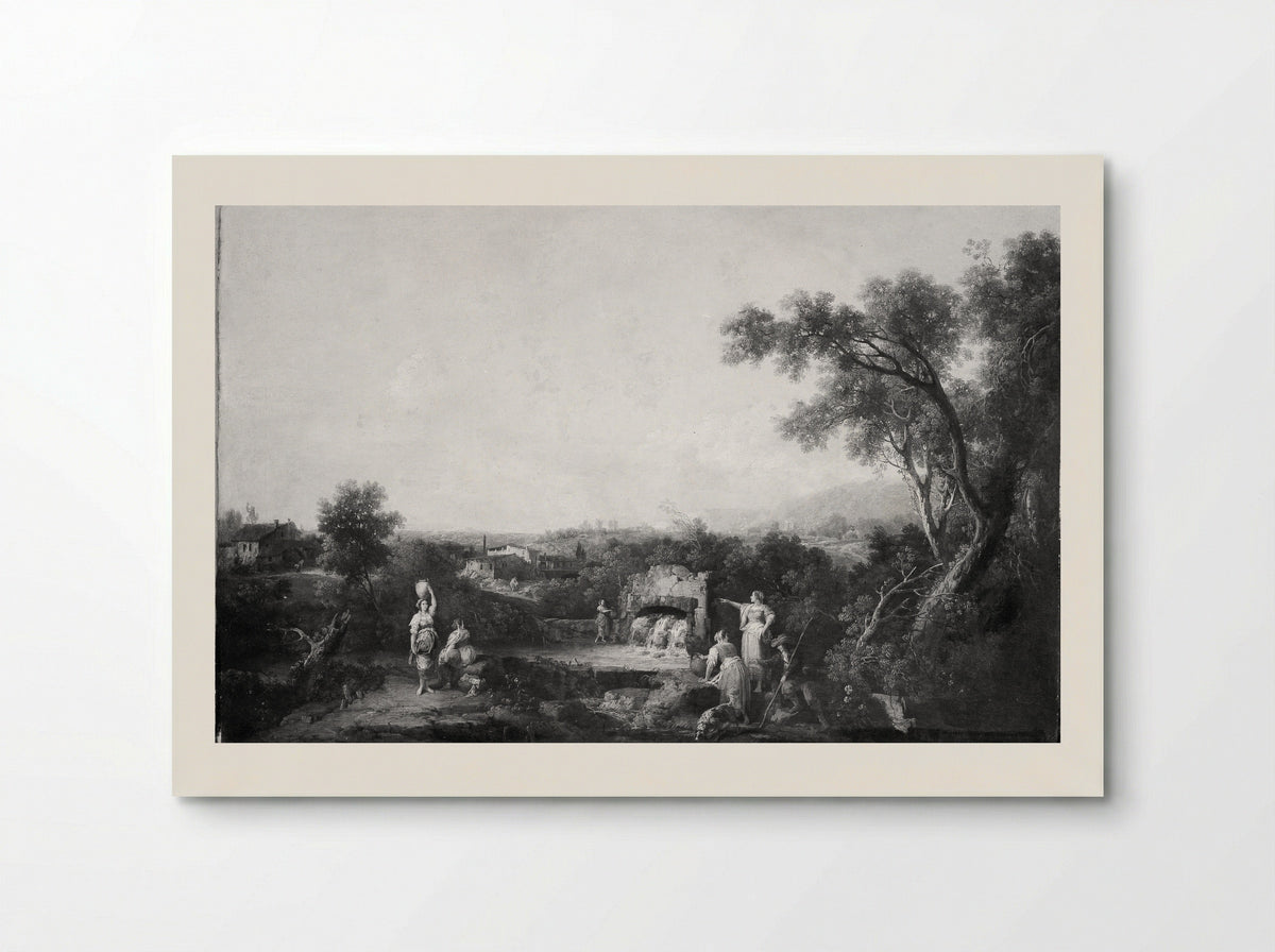 Landscape with Peasants at a Fountain - Francesco Zuccarelli - Poster