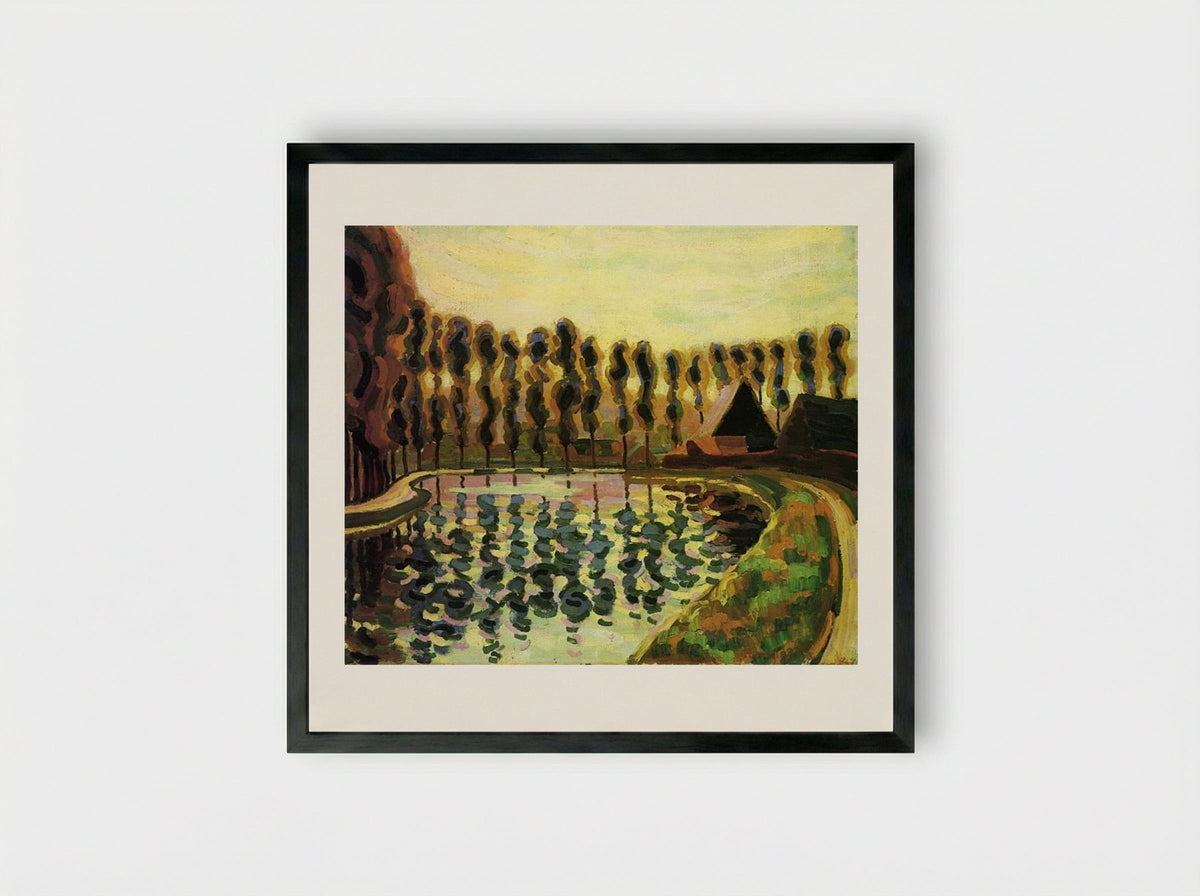 Landscape with Poplars - Auguste Herbin - Framed Print Black