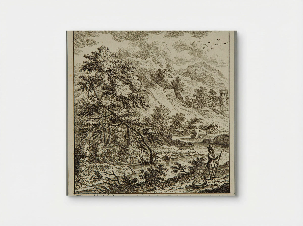 Landscape with River and Castle - Johann Caspar Ulinger - Poster