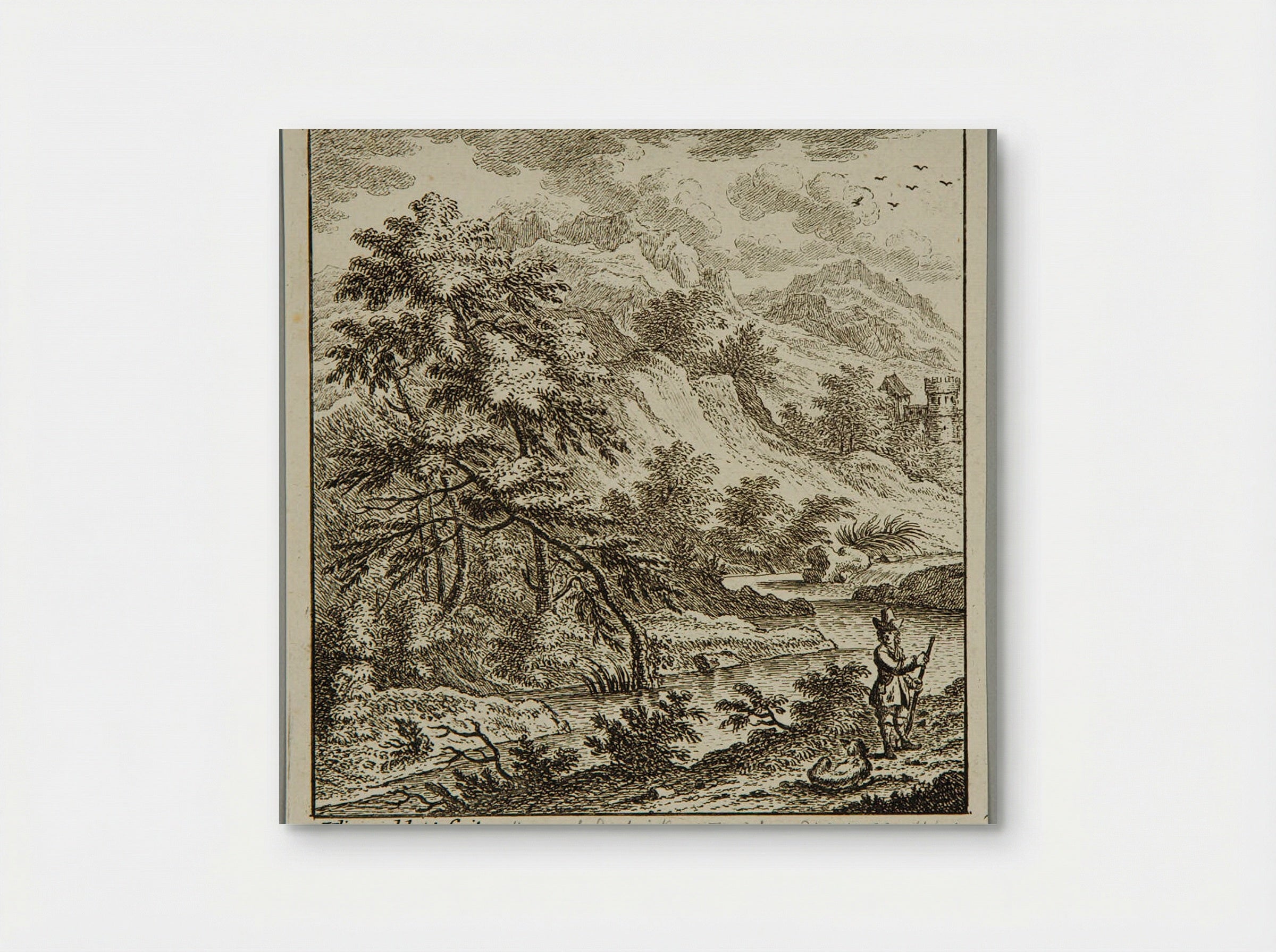 Landscape with River and Castle - Johann Caspar Ulinger - Poster