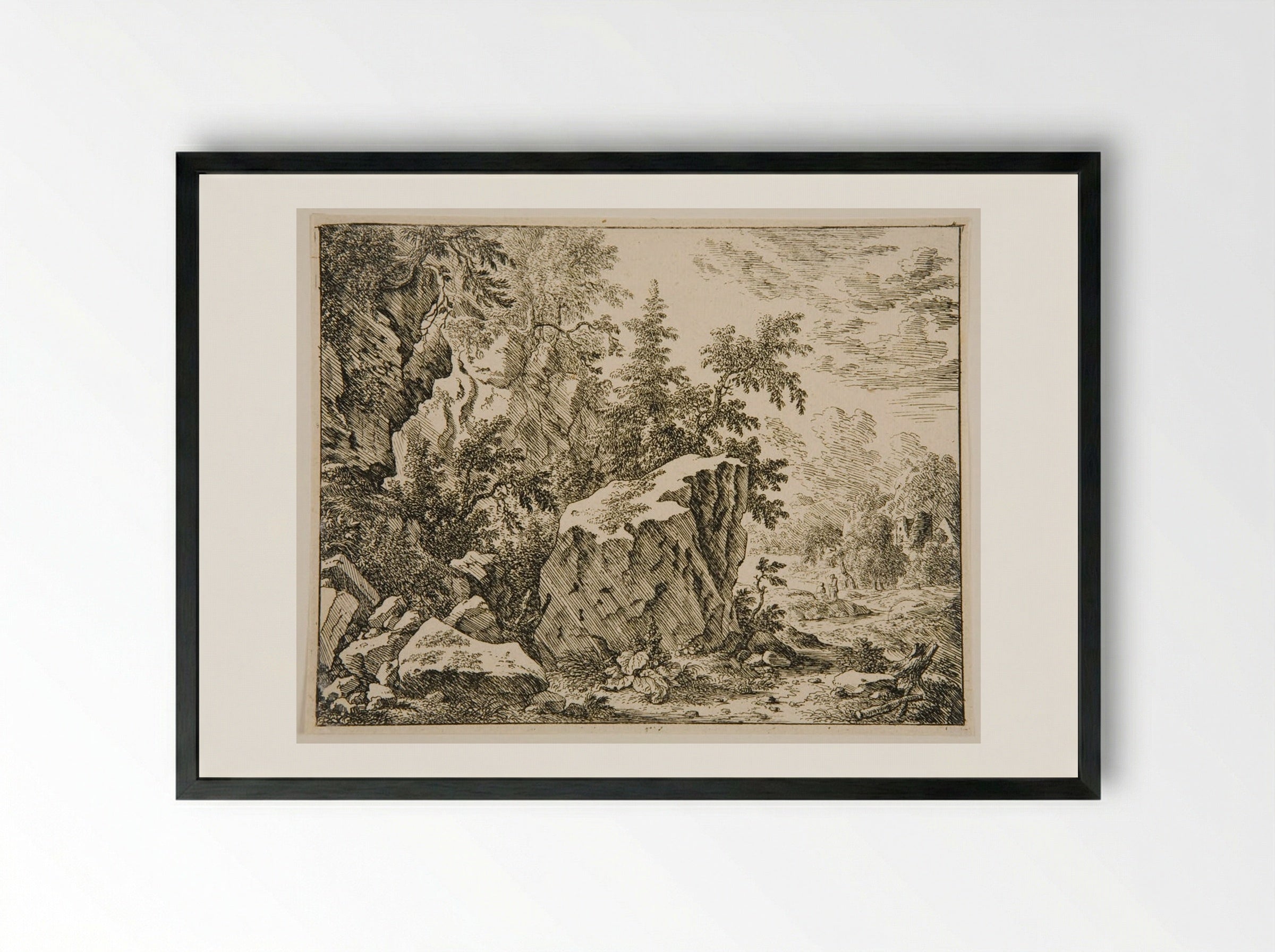 Landscape with Rocks - Felix Meyer - Framed Print Black