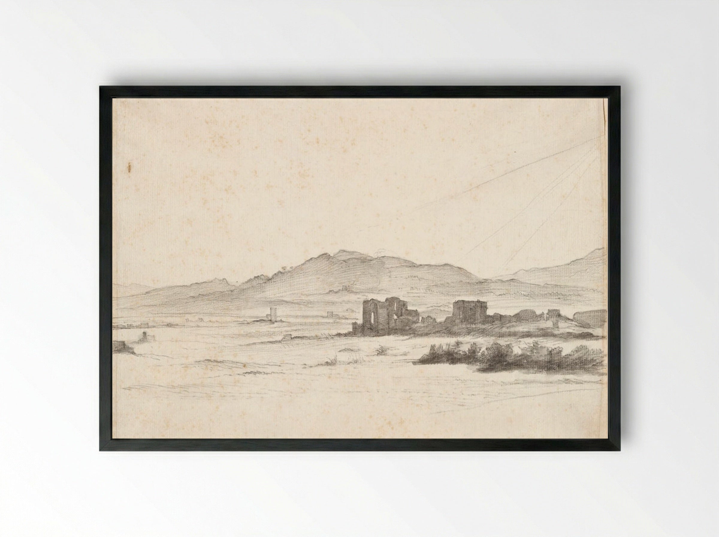 Landscape with Ruins - Claude Lorrain - Framed Print Black