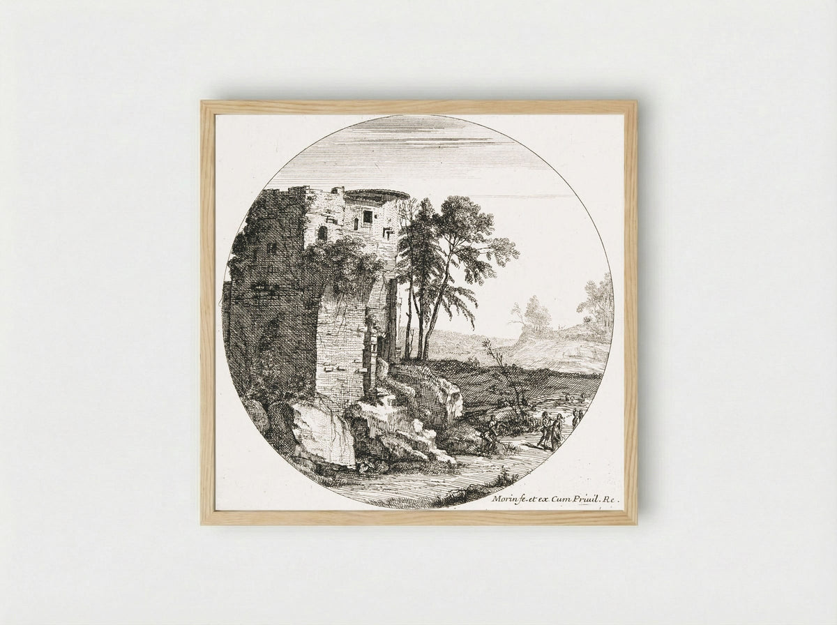 Landscape with Ruins - Jean Morin - Framed Print Wood
