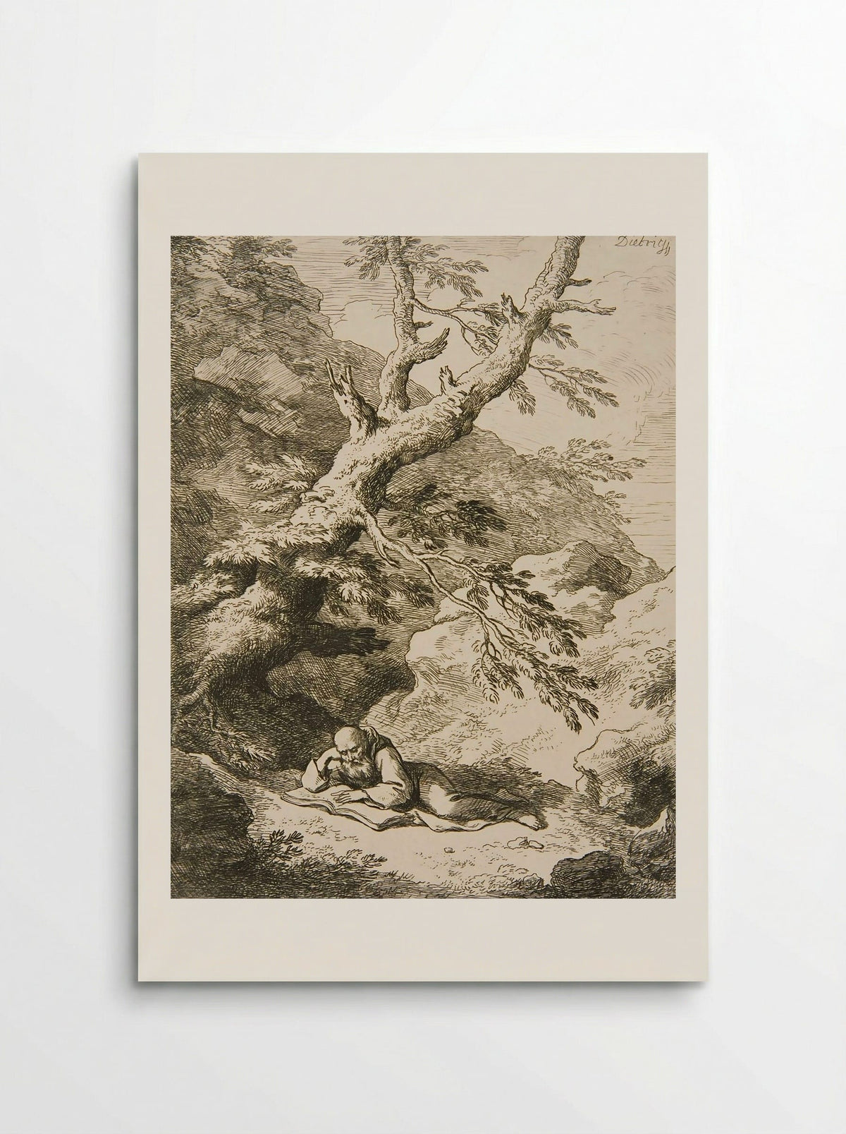 Landscape with Saint Francis - Christian Wilhelm Ernst Dietrich - Poster