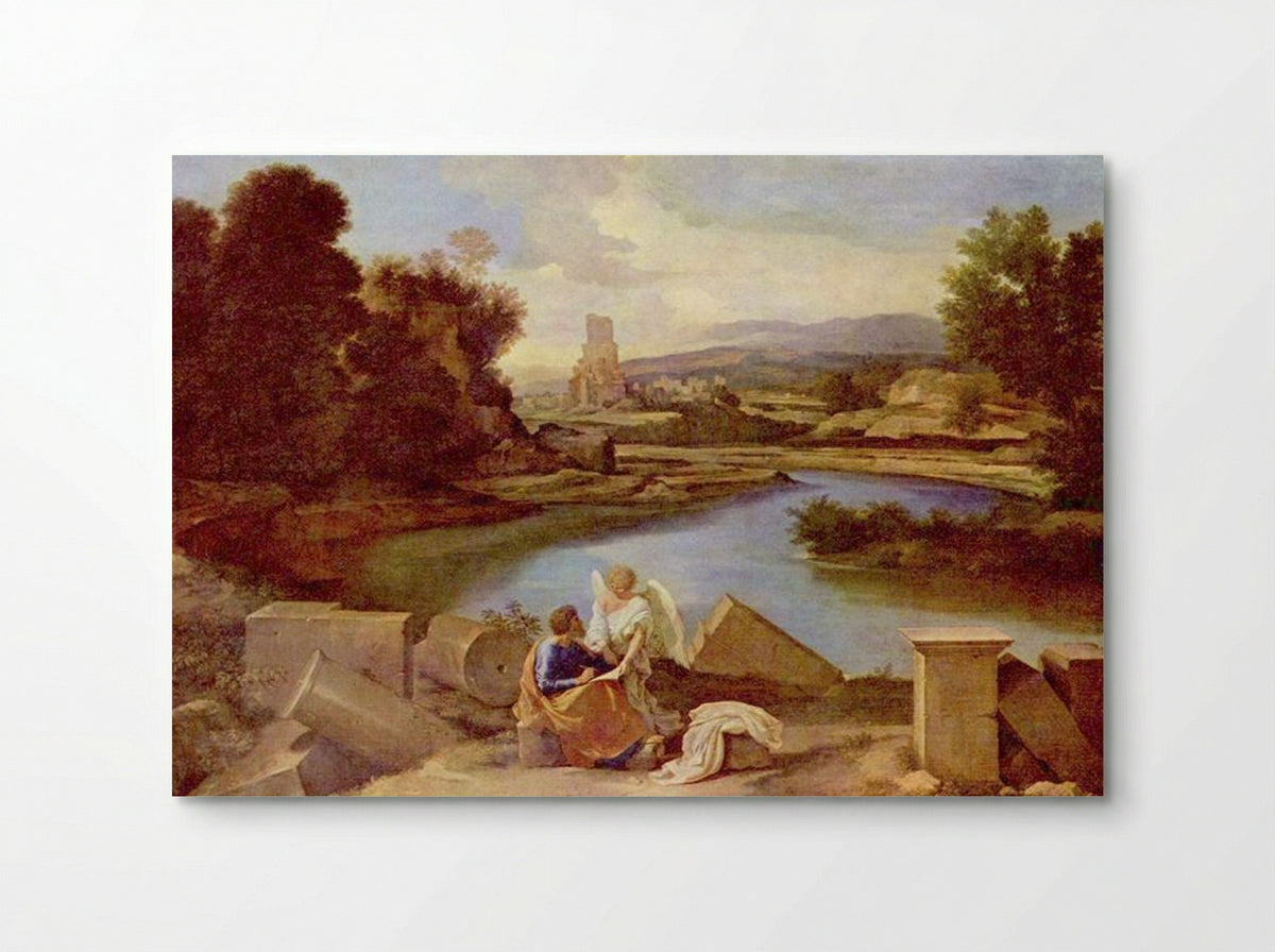 Landscape with St. Matthew and the Angel - Nicolas Poussin - Poster